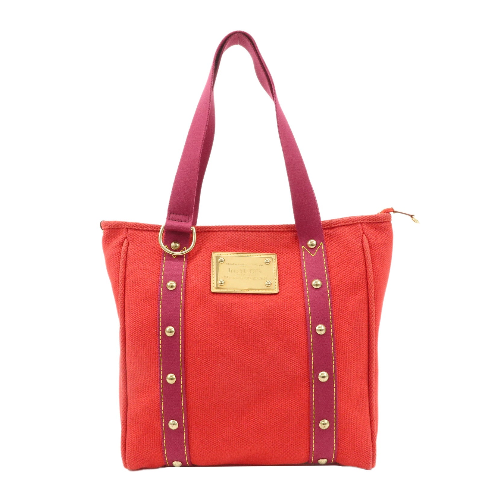 Louis-Vuitton-Antigua-Cabas-MM-Tote-Bag-Hand-Bag-Rouge-M40034