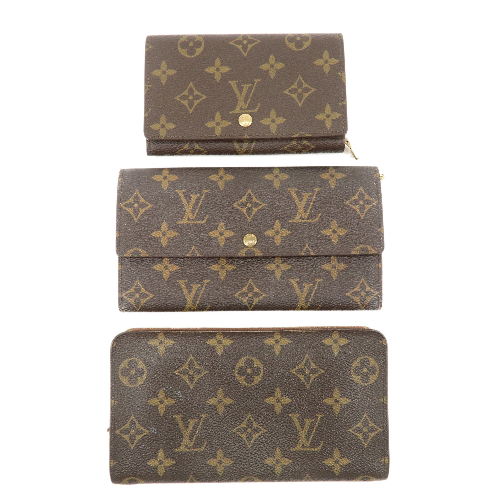 Louis-Vuitton-Set-of-3-Monogram-Wallet-M61725-M61727-M61730