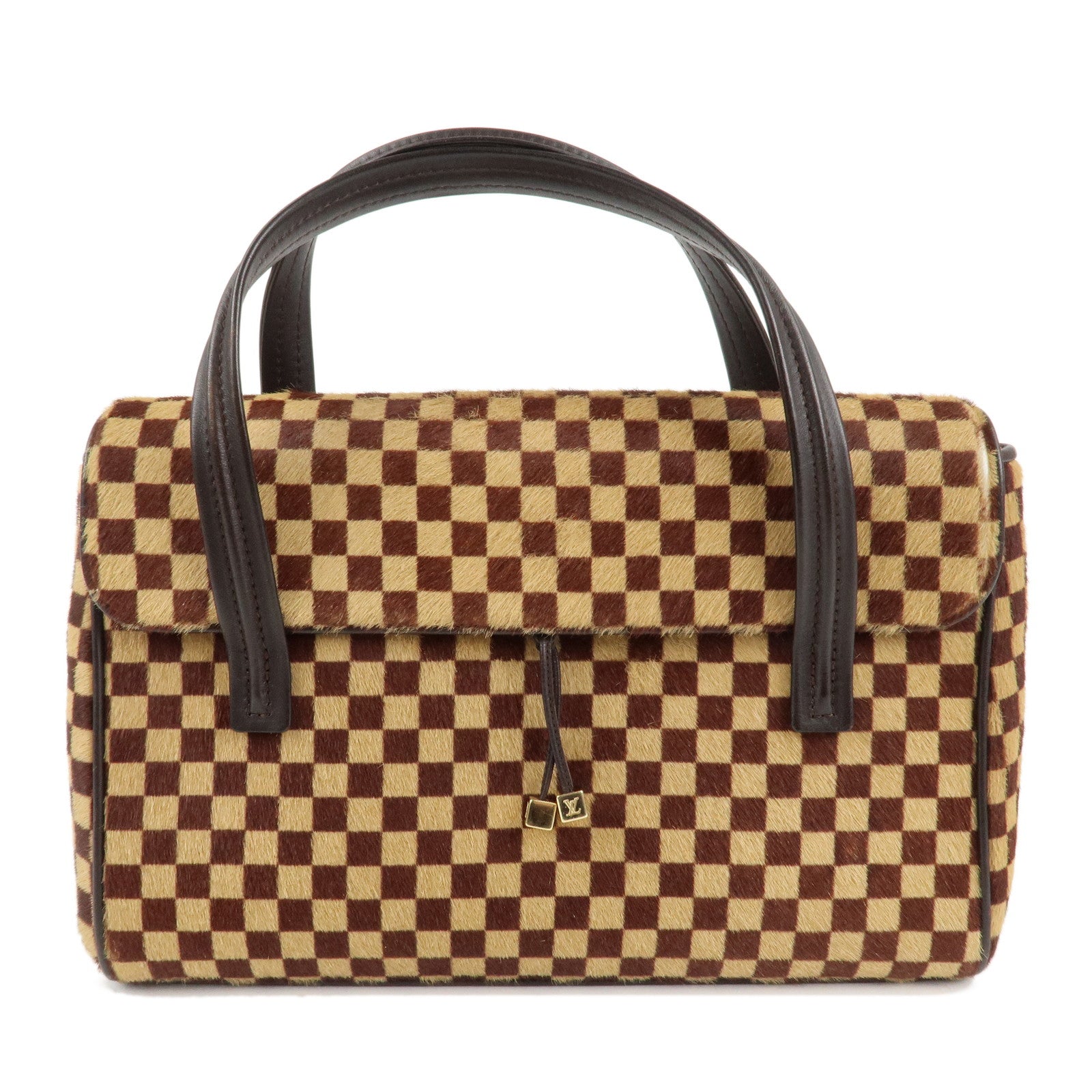 Louis-Vuitton-Damier-Sauvage-Lion-Hand-Bag-Beige-Brown-M92131