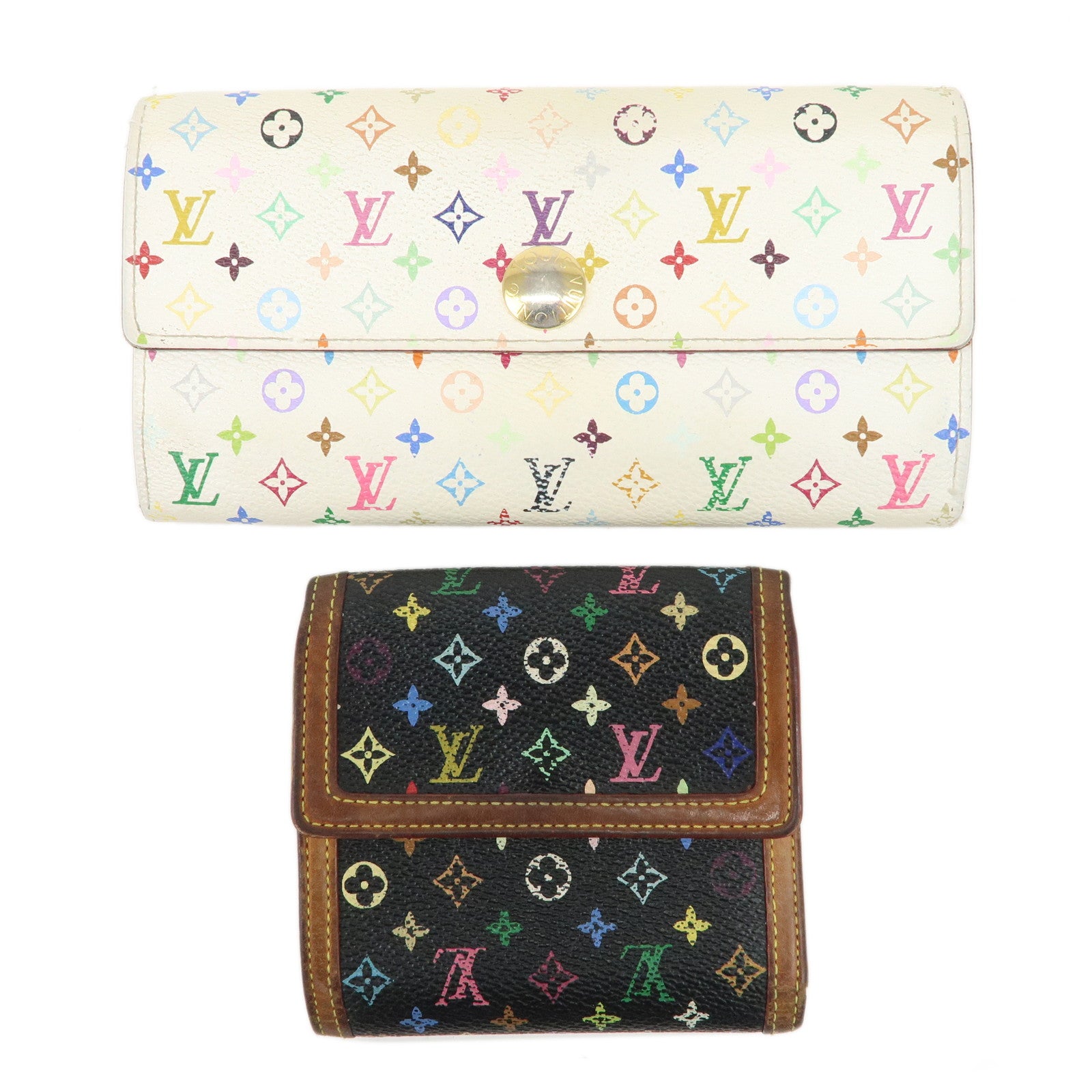 Louis-Vuitton-Monogram-Set-of-2-Multicolor-Wallet-M93745-M92984