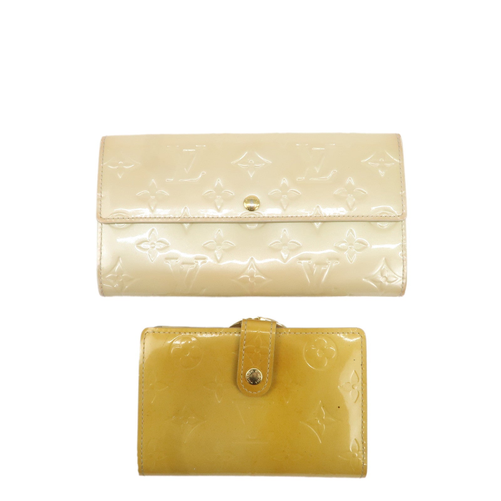 Louis-Vuitton-Vernis-Set-of-2-Wallet-Beige-M91466-M91210