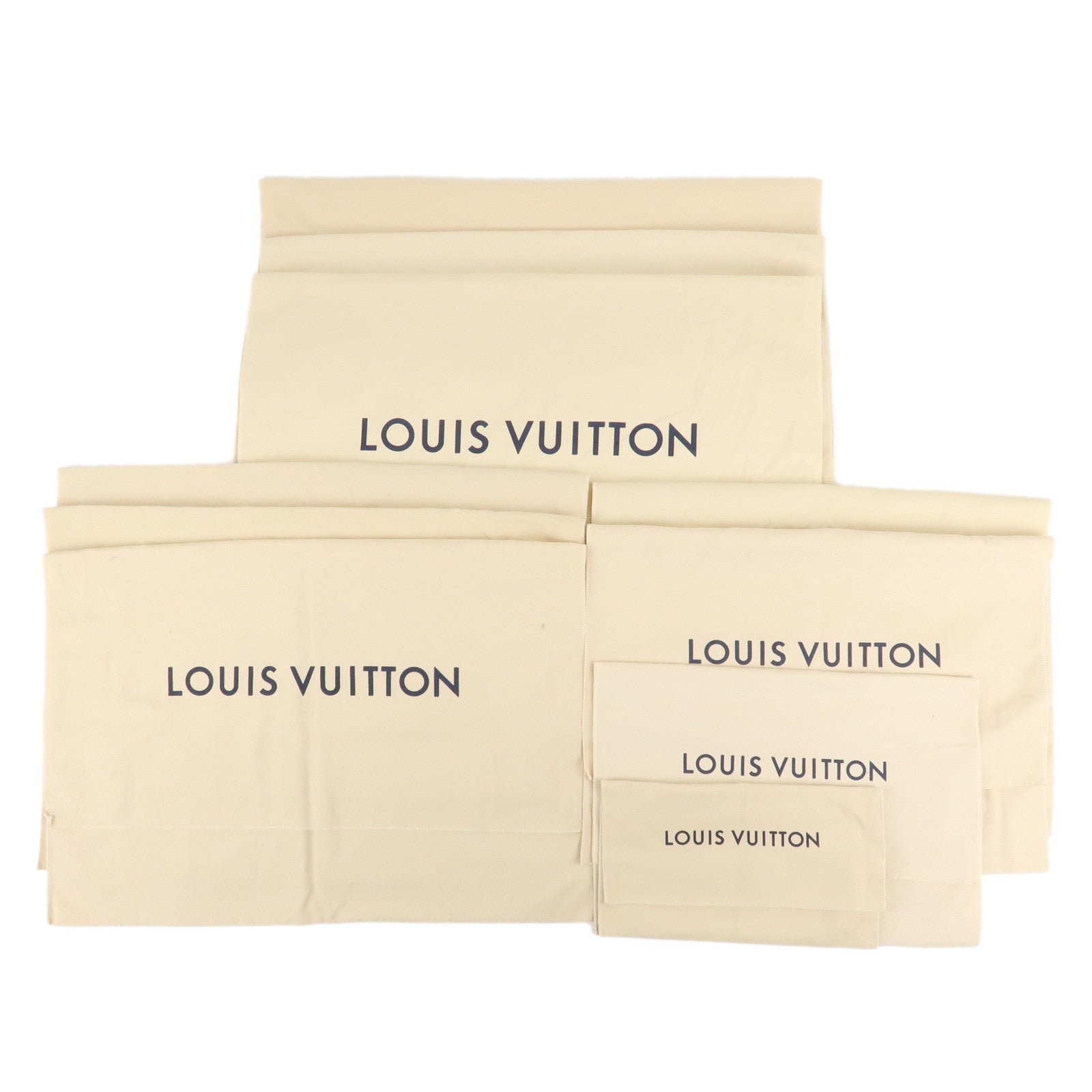 Louis-Vuitton-Set-of-10-Dust-Bag-Storage-Bag-Flap-New-Style-Beige