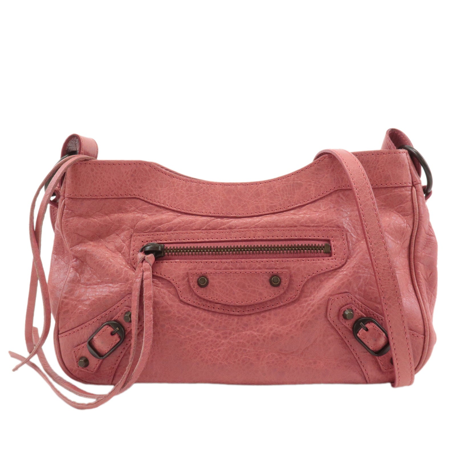 BALENCIAGA-The-Hip-Leather-Shoulder-Bag-Pink-242803