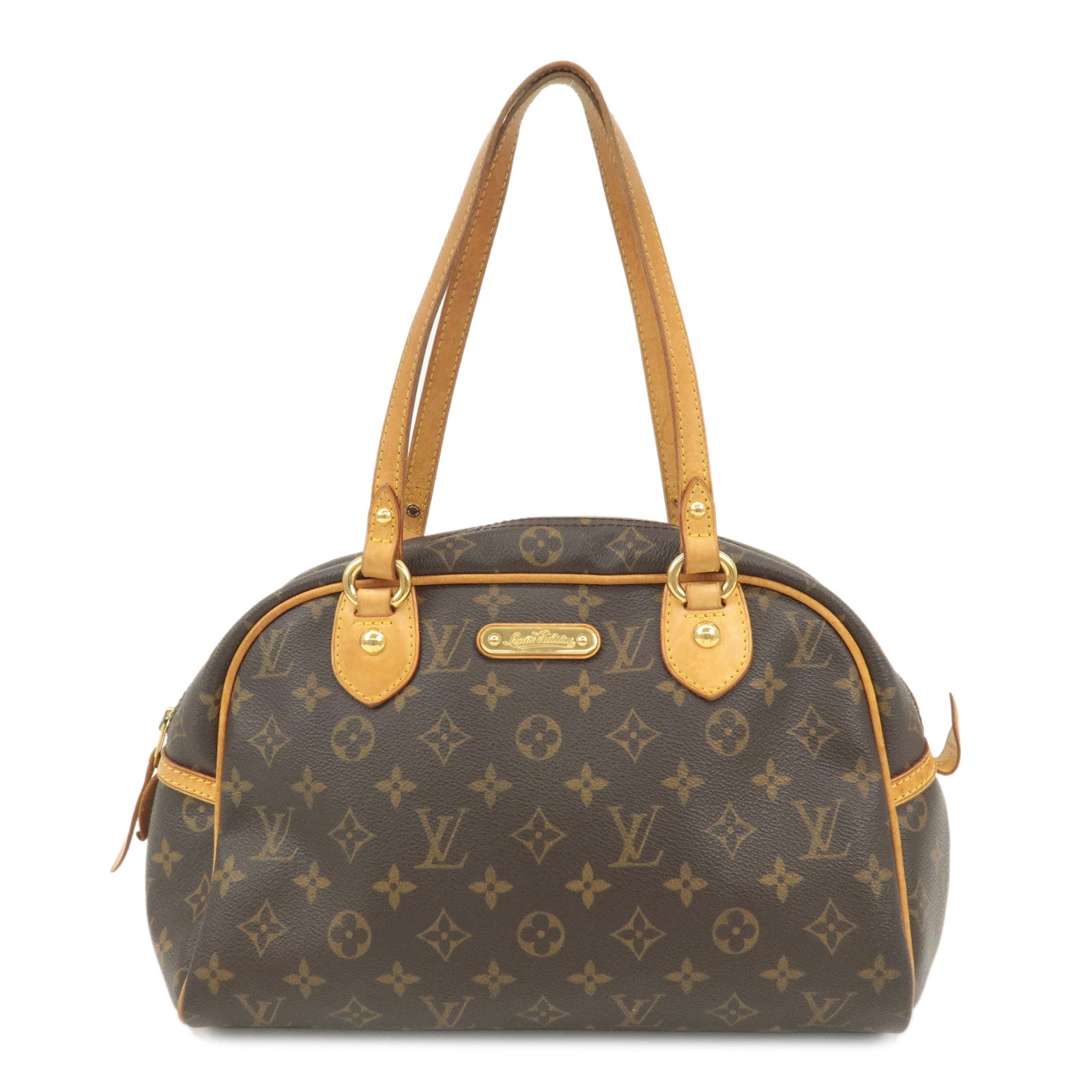 Authe-Louis-Vuitton-Monogram-Montorgueil-PM-Shoulder-Bag-Brown-M95565