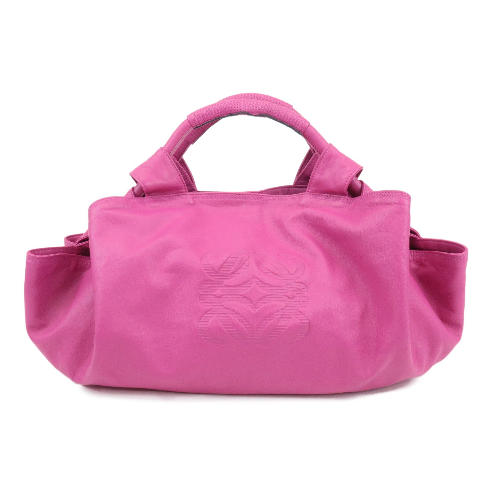 LOEWE-Leather-Nappa-Aire-Hand-Bag-Tote-Bag-Magenta-Pink