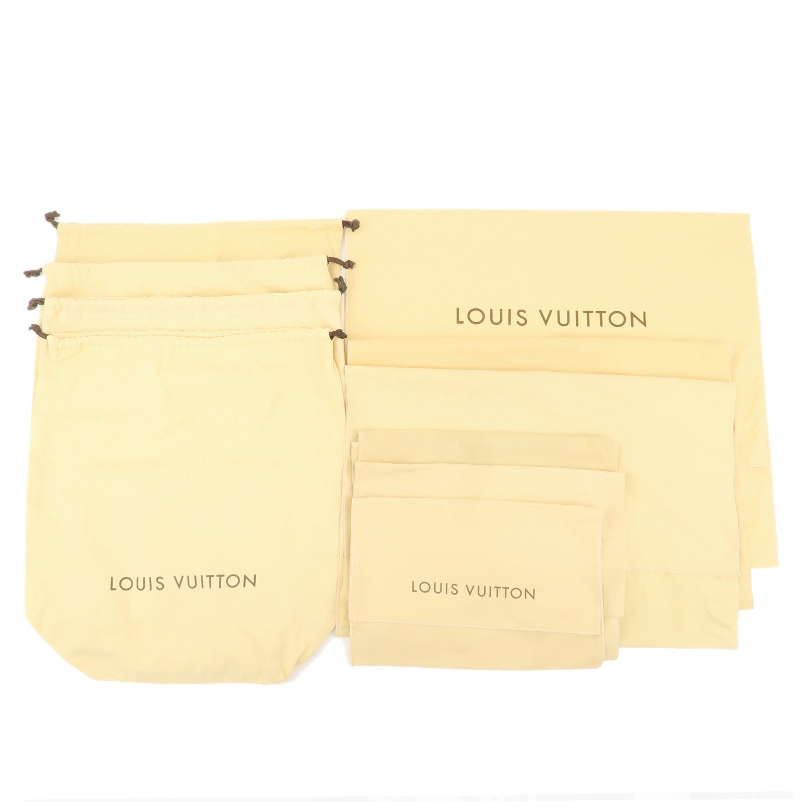 Louis-Vuitton-Set-of-10-Dust-Bag--(Flap-Type-6-Drawstring-4)-Beige