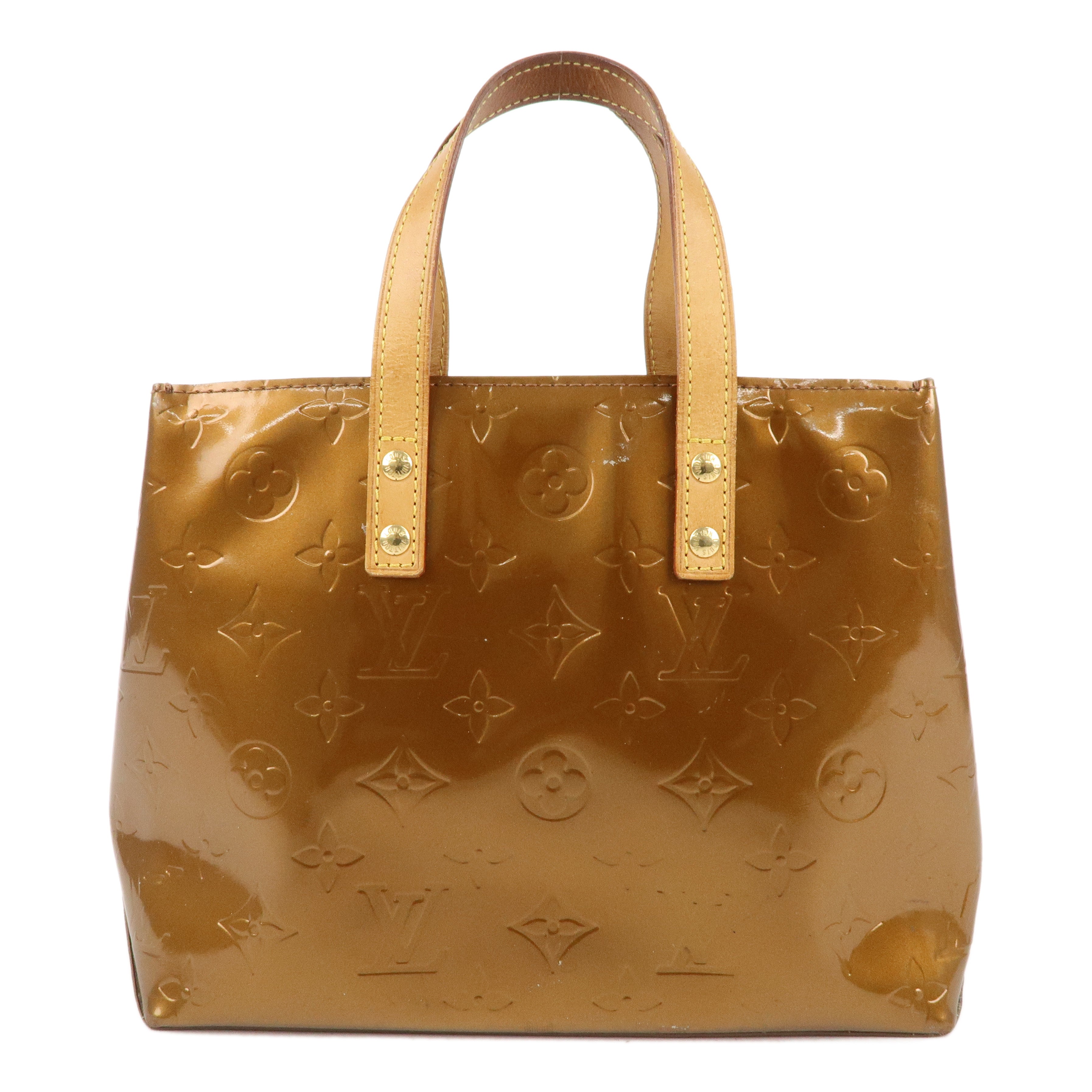 Louis Vuitton Monogram Vernis Lead PM Hand Bag Bronze M91088