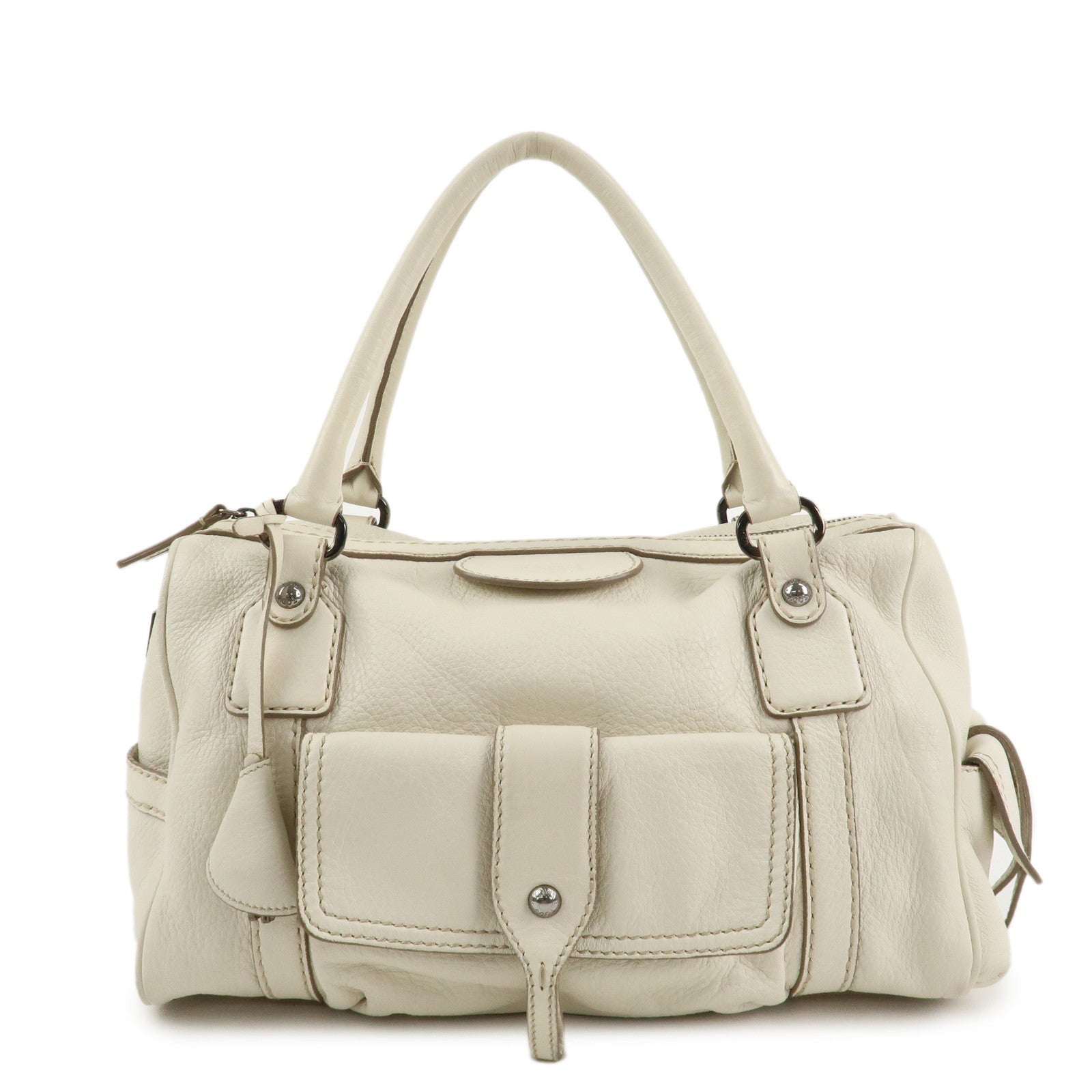 TOD
S-Leather-Shoulder-Bag-Hand-Bag-White