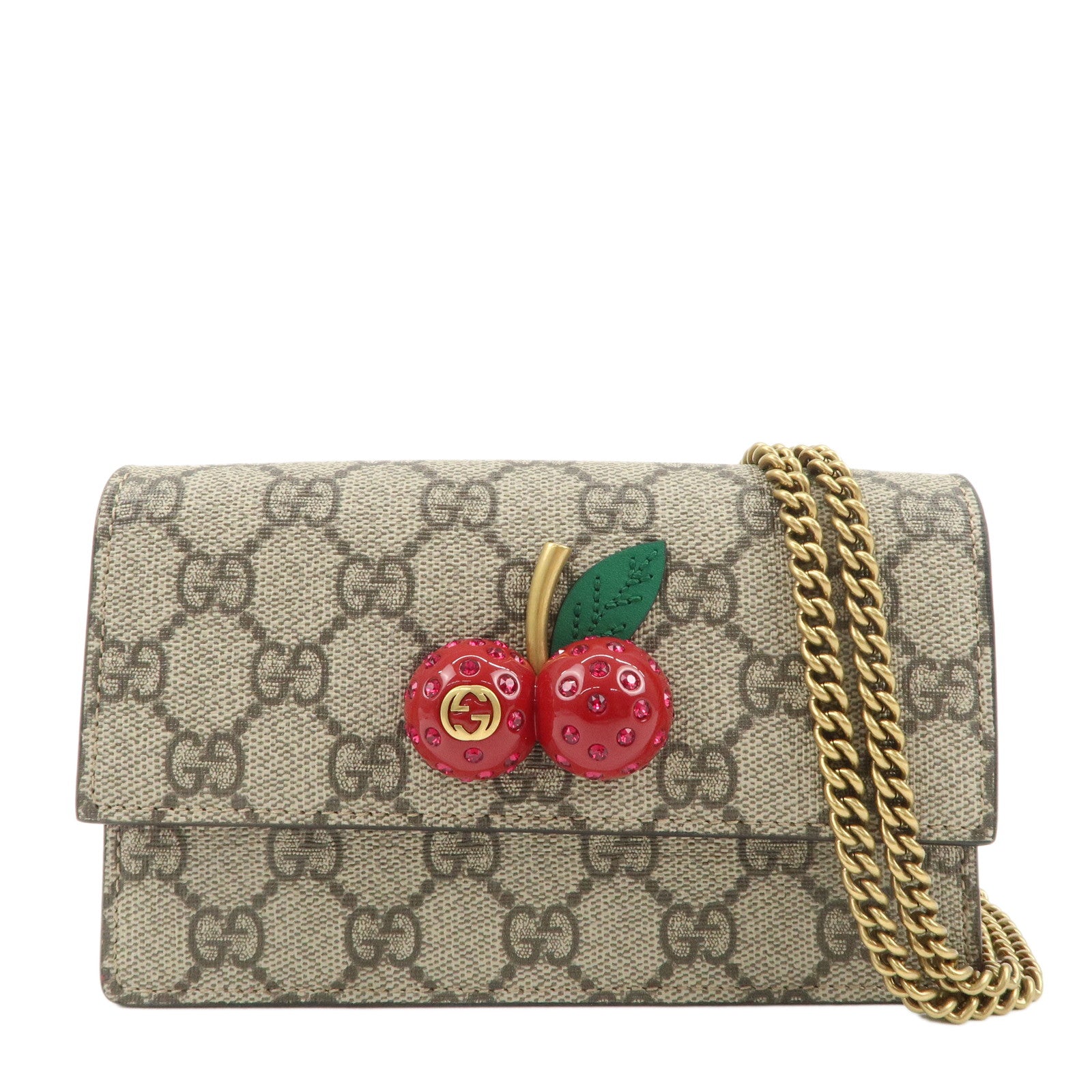 GUCCI-GG-Supreme-Leather-Cherry-Chain-Shoulder-Bag-481291