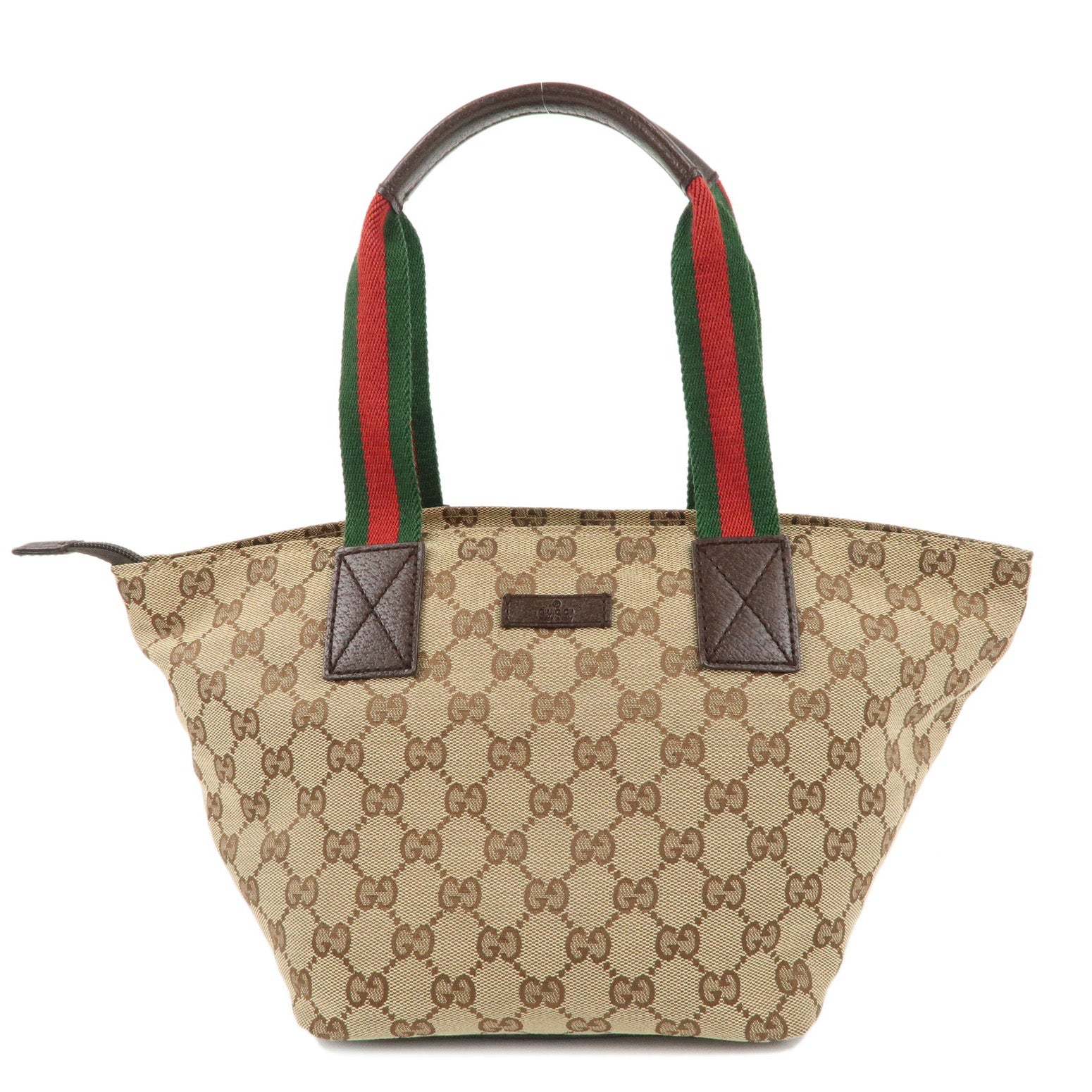 GUCCI-Sherry-GG-Canvas-Leather-Tote-Bag-Beige-Brown-131228