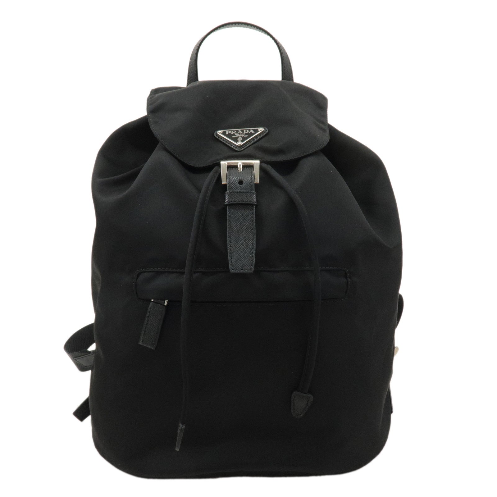 PRADA Nylon Leather Backpack Ruck Sack Black 1BZ032