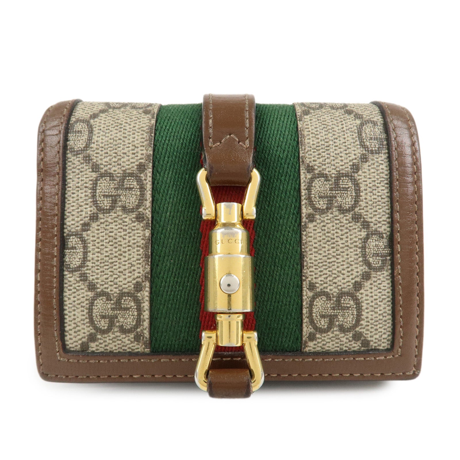 GUCCI-New-Jackie-Sherry-GG-Supreme-Leather-Wallet-Beige-645536