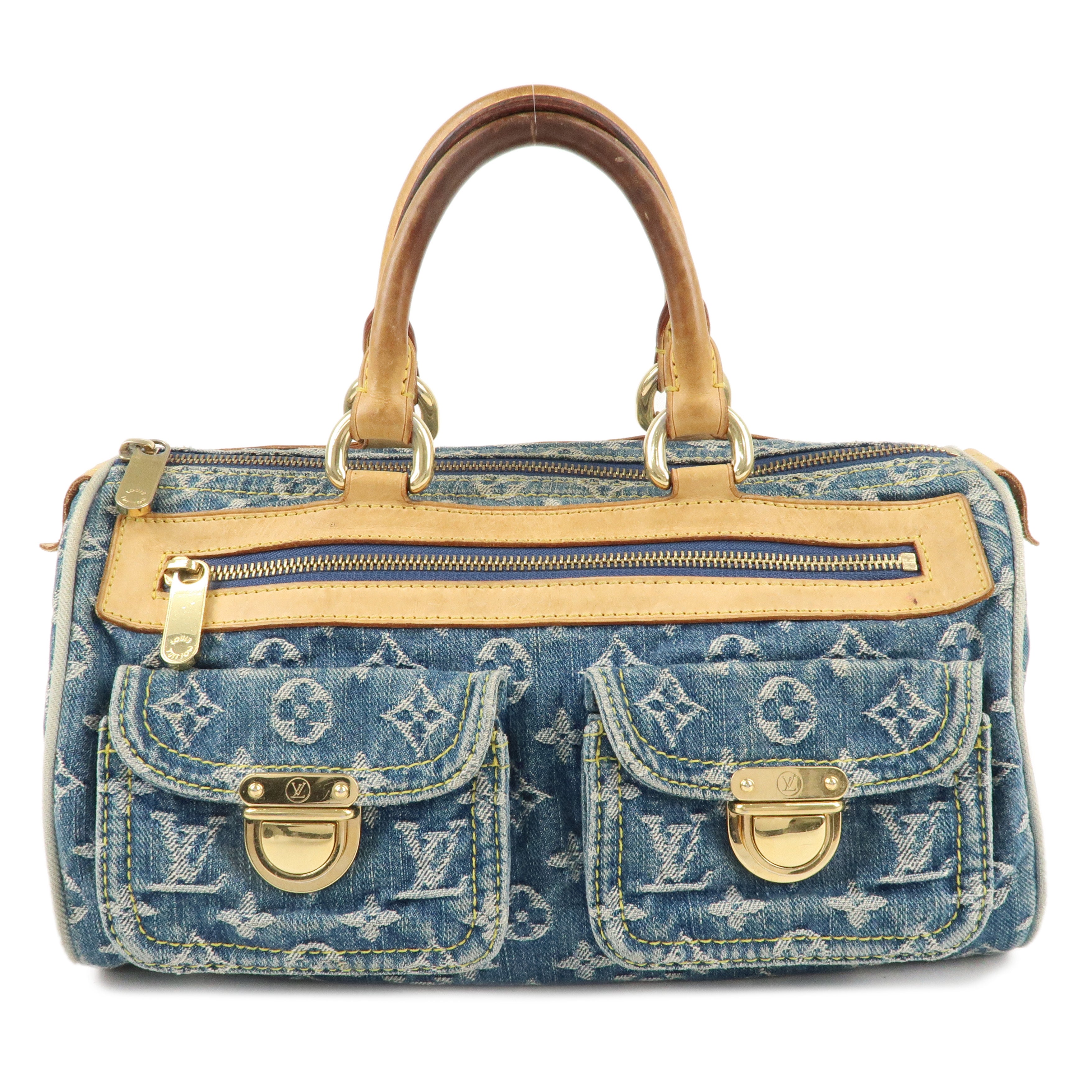 Louis Vuitton Monogram Denim Neo Speedy Boston Bag Blue M95019