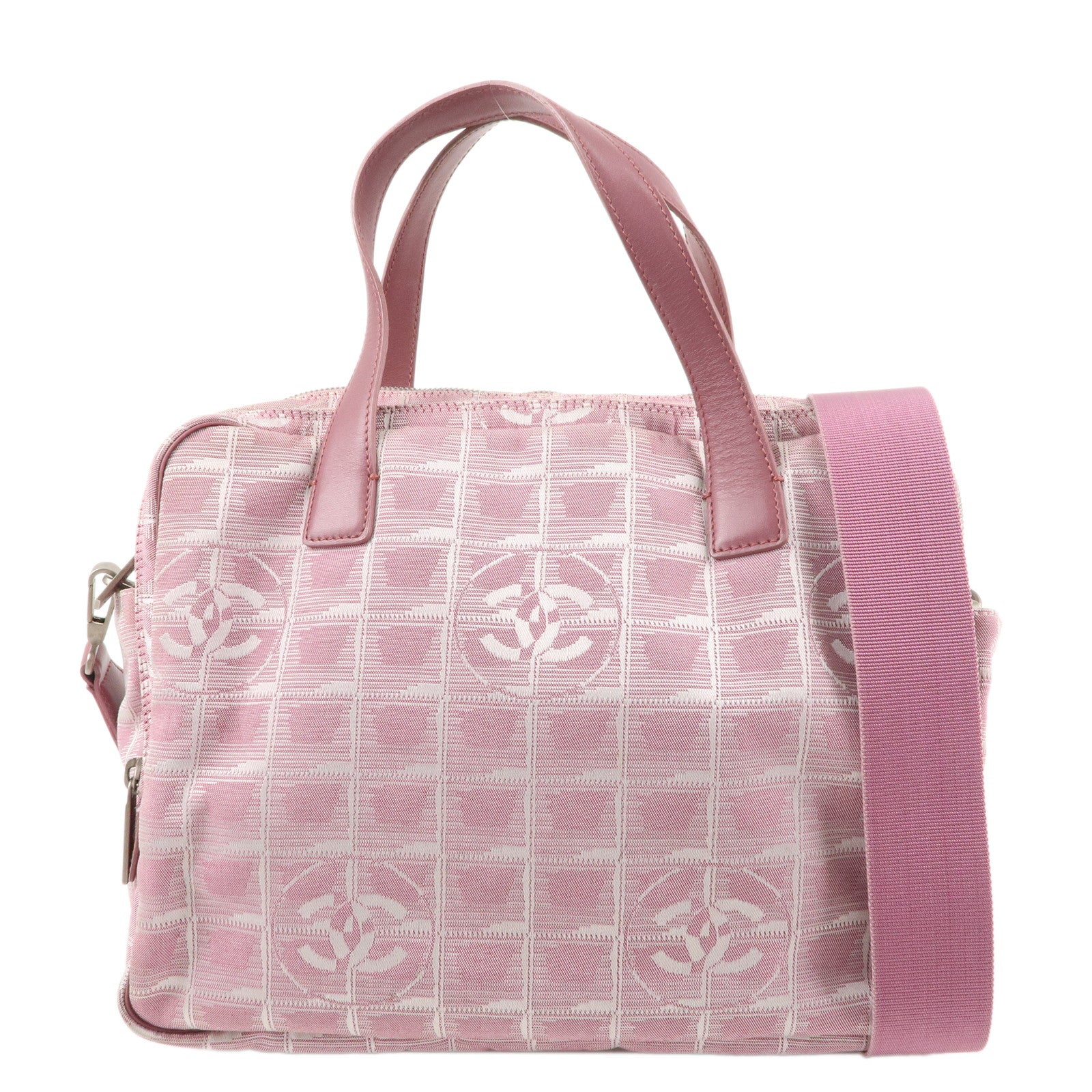 CHANEL-New-Travel-Line-2Way-Shoulder-Bag-Hand-Bag-Pink-A15973