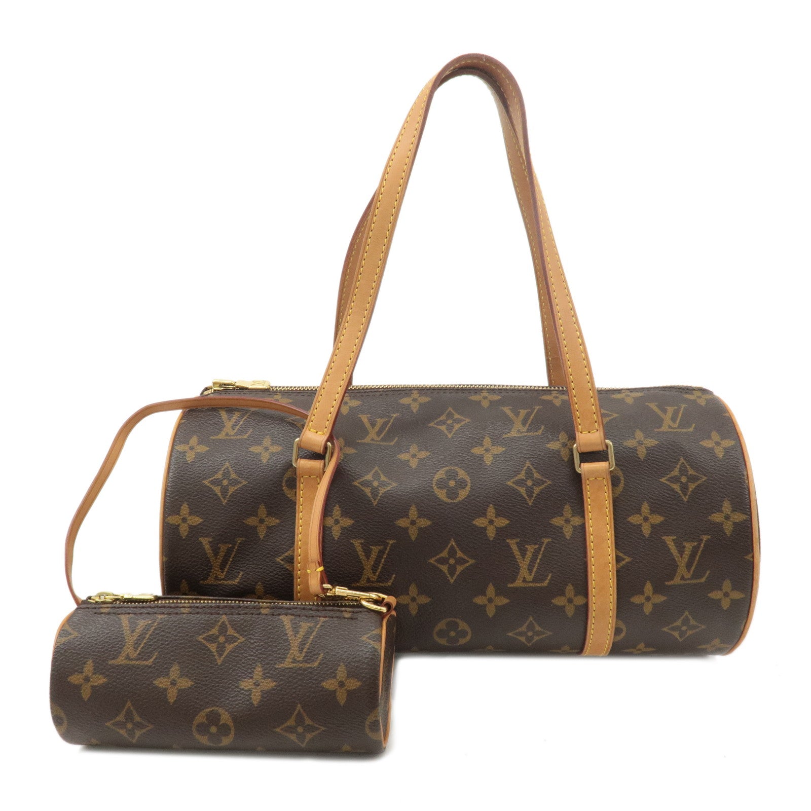 Louis Vuitton Monogram Papillon 30 Hand Bag 
Pouch Brown M51385