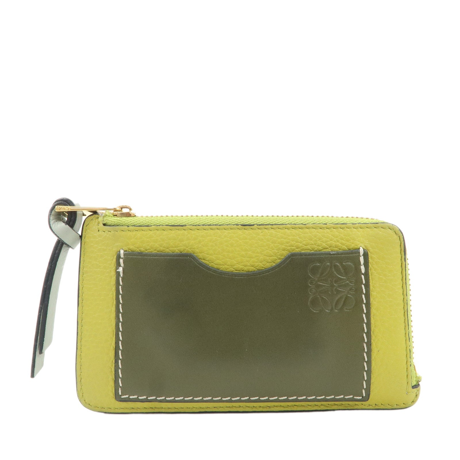 LOEWE-Anagram-Leather-Coin-Case-Fragment-Case-Yellow-Khaki