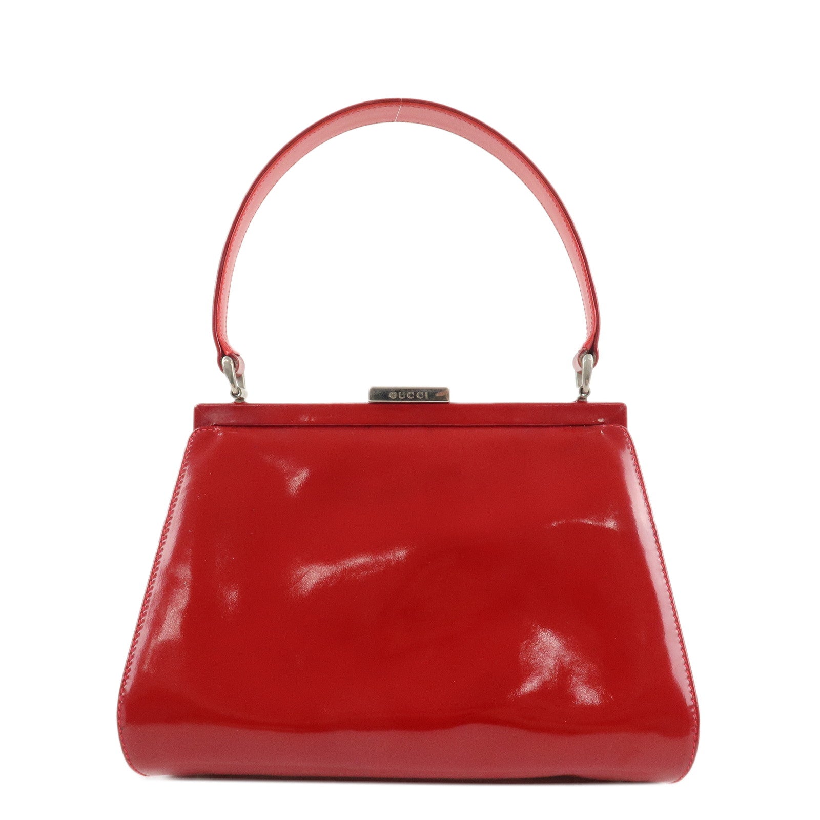 GUCCI-Patent-Leather-Shoulder-Bag-Hand-Bag-Red-000-781-0301