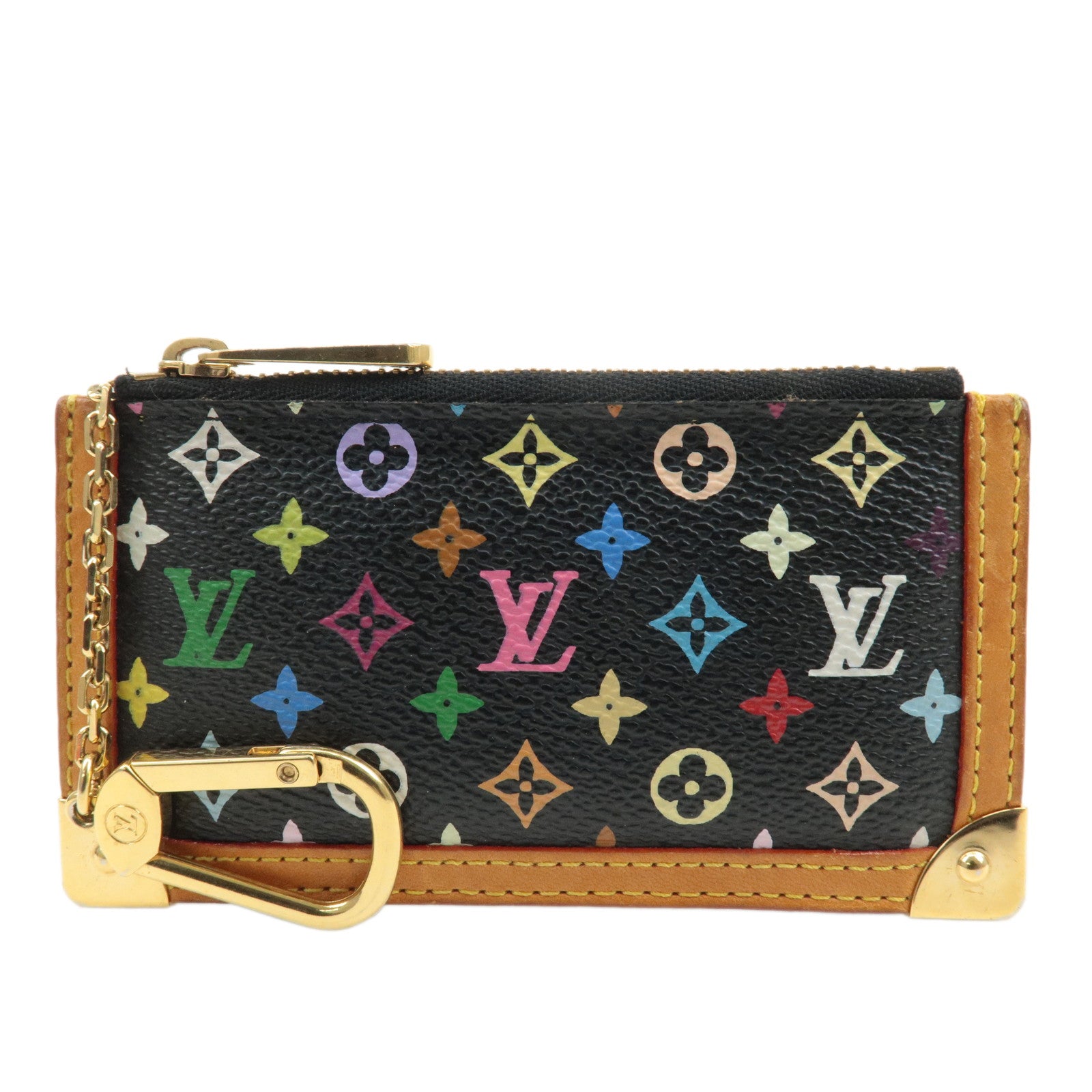 Louis Vuitton Monogram Multi Color Pochette Cles Noir M92654