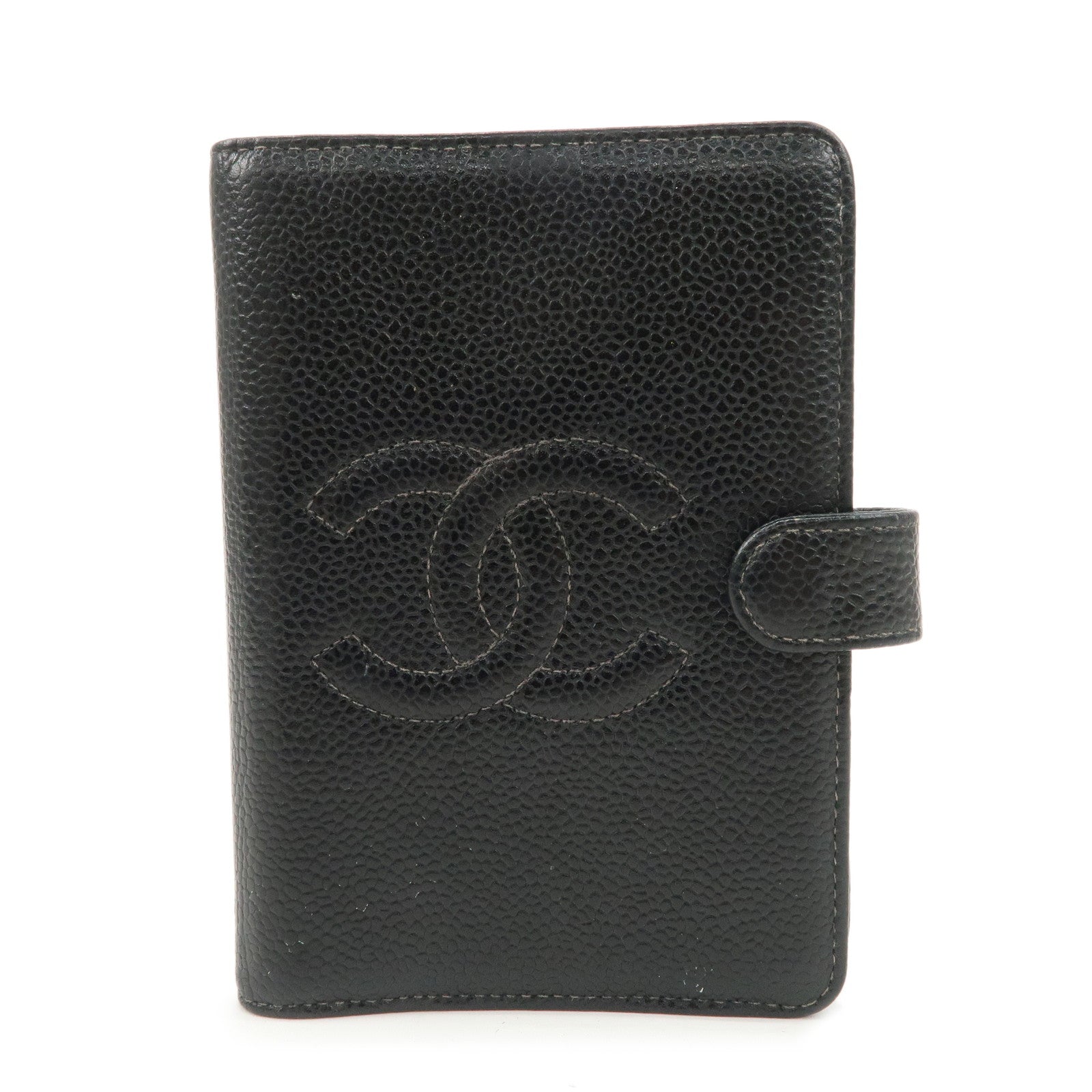 CHANEL-Caviar-Skin-COCO-Mark-Planner-Cover-Black