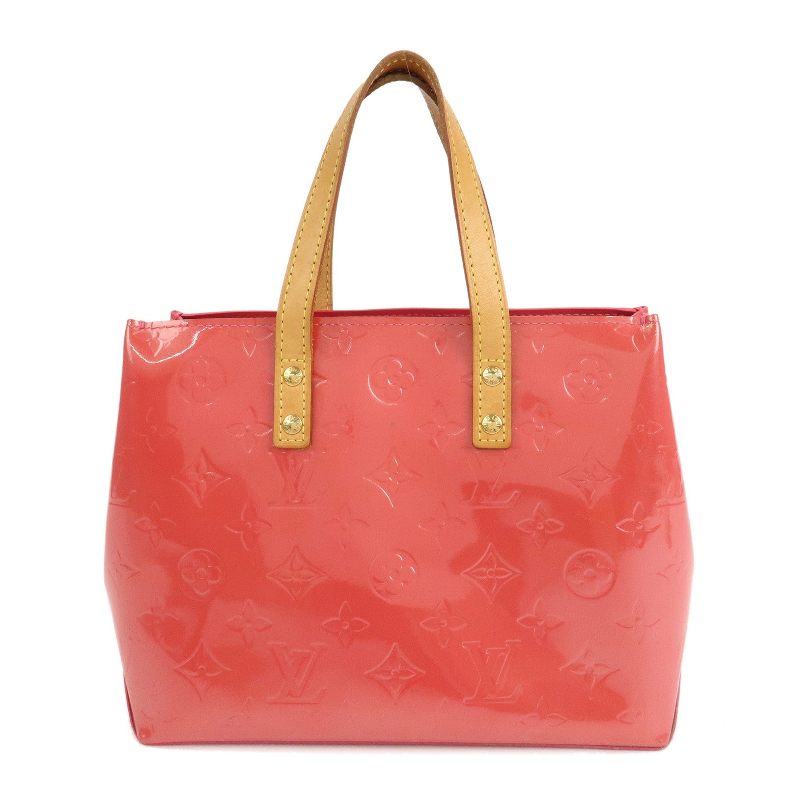 AuthenticLouis-Vuitton-Monogram-Vernis-Lead-PM-Hand-Bag-Pink-M91221