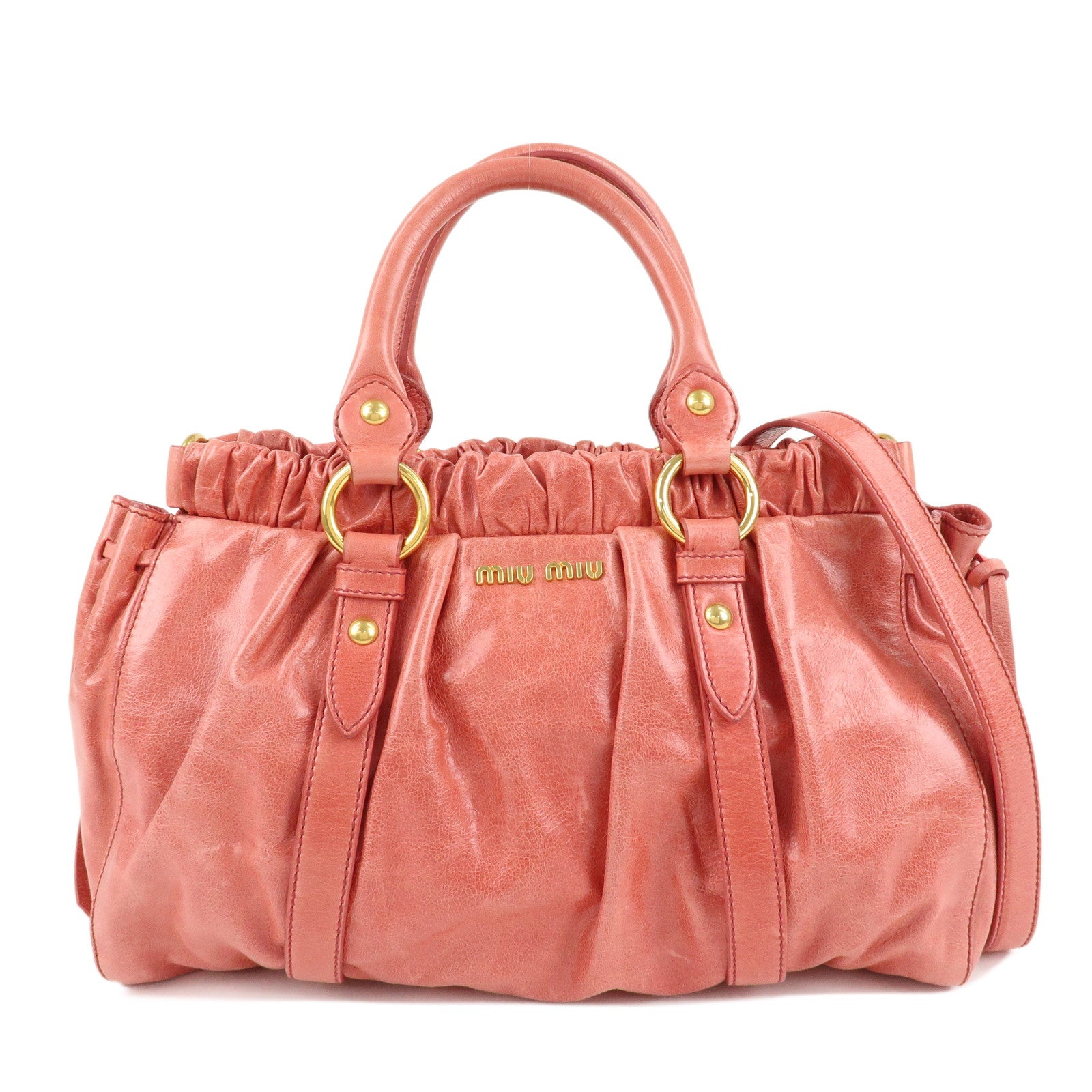 MIU-MIU-Leather-2Way-Bag-Shoulder-Bag-Hand-Bag-Pink-RT0383