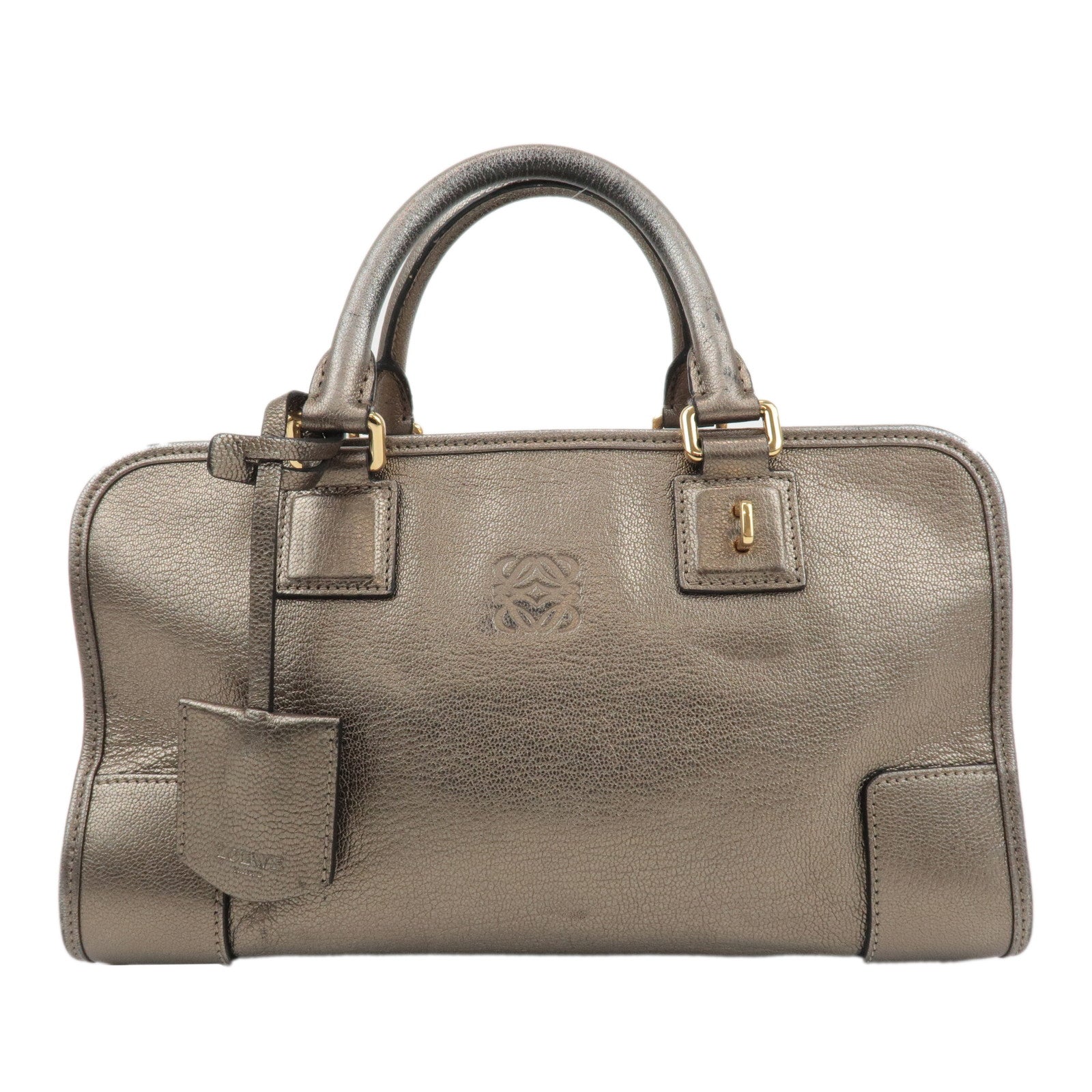 LOEWE-Anagram-Leather-Amazona-28-Hand-Bag-Gold