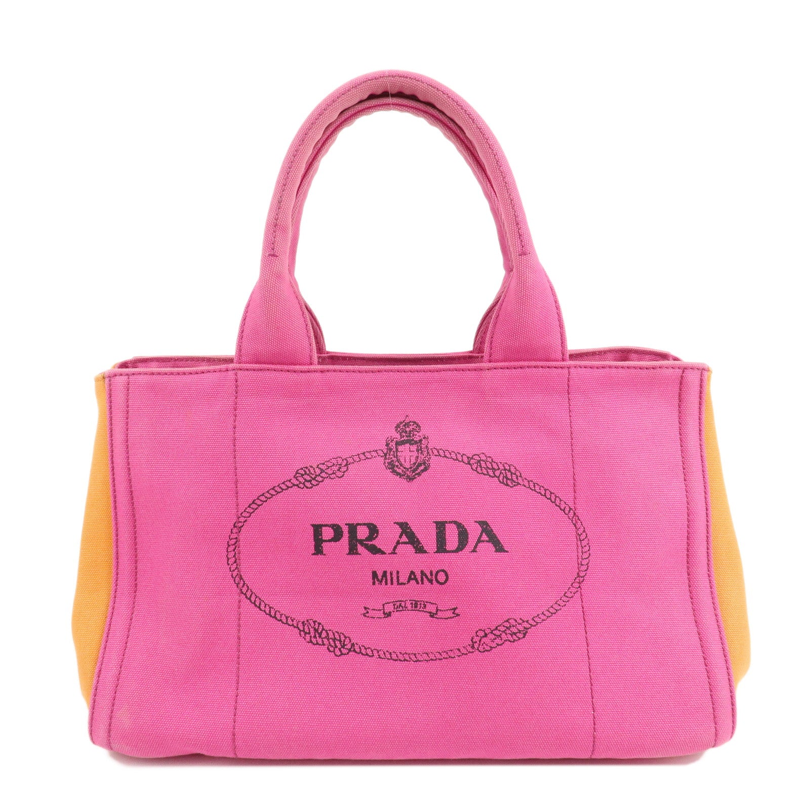 PRADA-Canapa-Canvas-Tote-Bag-Limited-Edition-Pink-Orange-B1877I