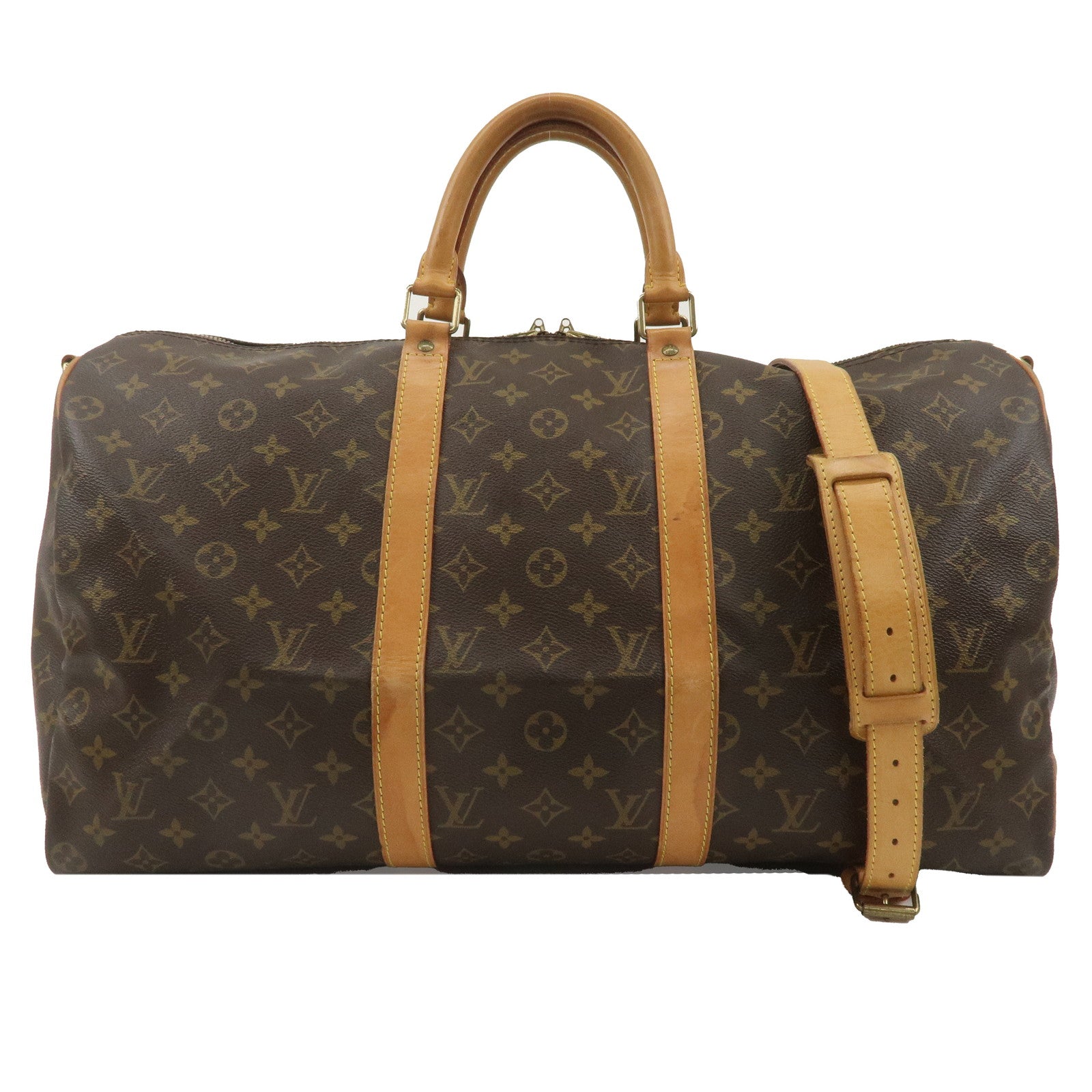 Louis Vuitton Monogram Keep All Bandouliere 50 Boston Bag M41416