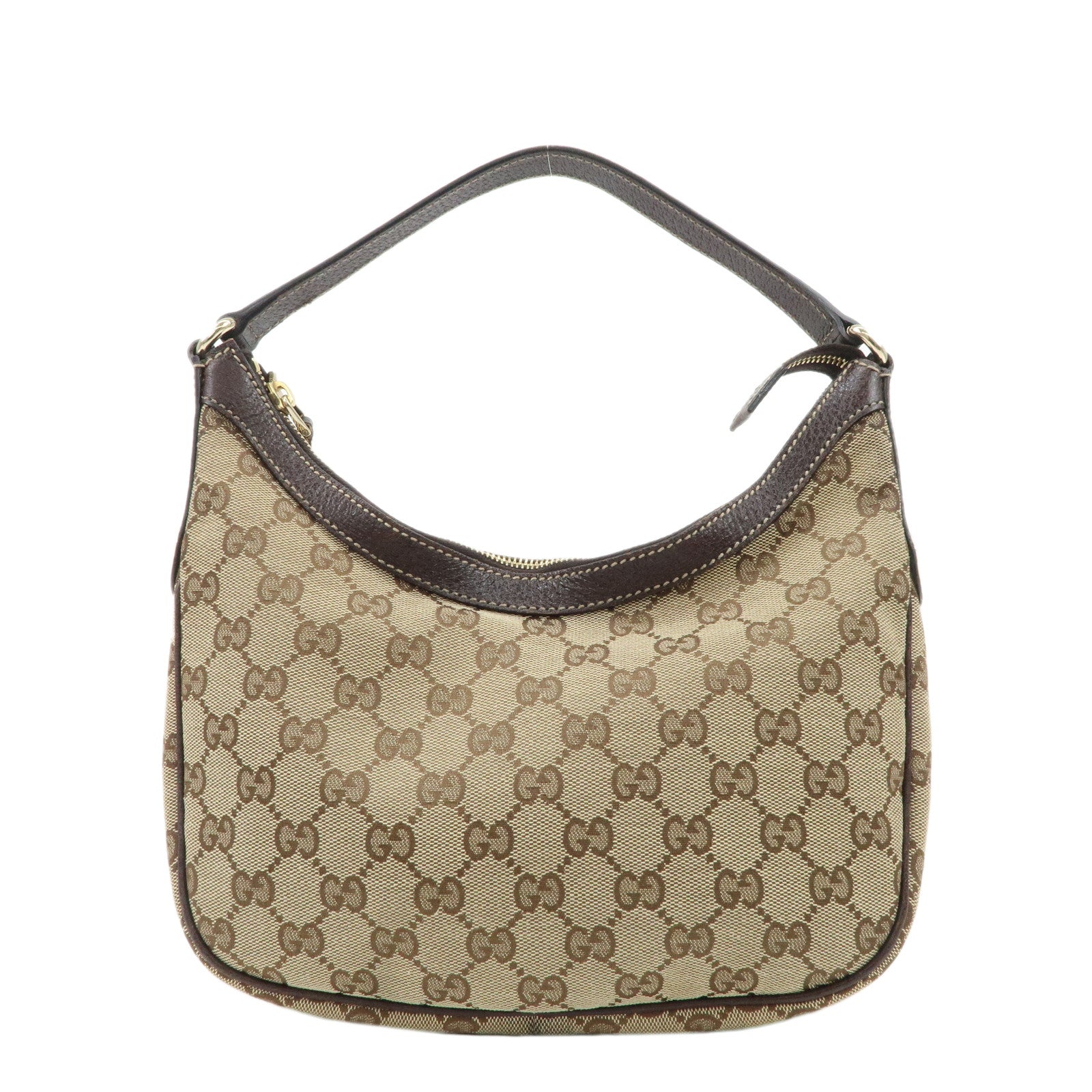 GUCCI-GG-Canvas-Leather-Shoulder-Bag-Hand-Bag-Brown-Beige-154395