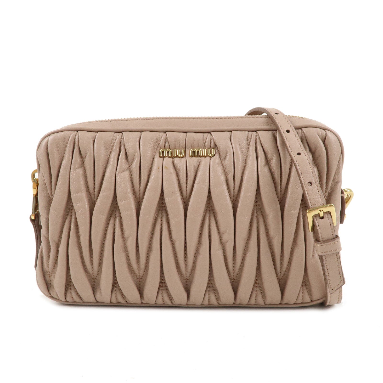 MIU-MIU-Matelasse-Lamb-Leather-Shoulder-Bag-Pink-Beige-5BH539