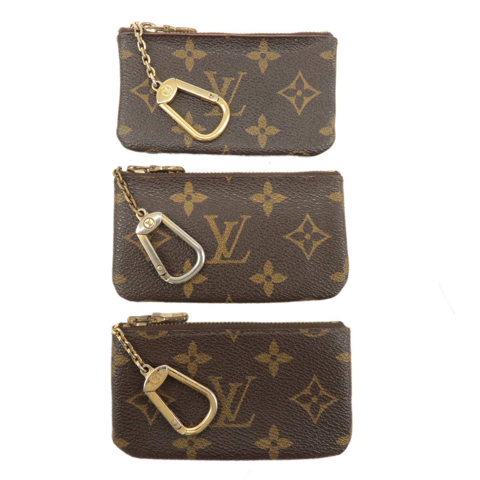 Louis Vuitton Set of 3 Monogram Pochette Cles Coin Key Case M62650