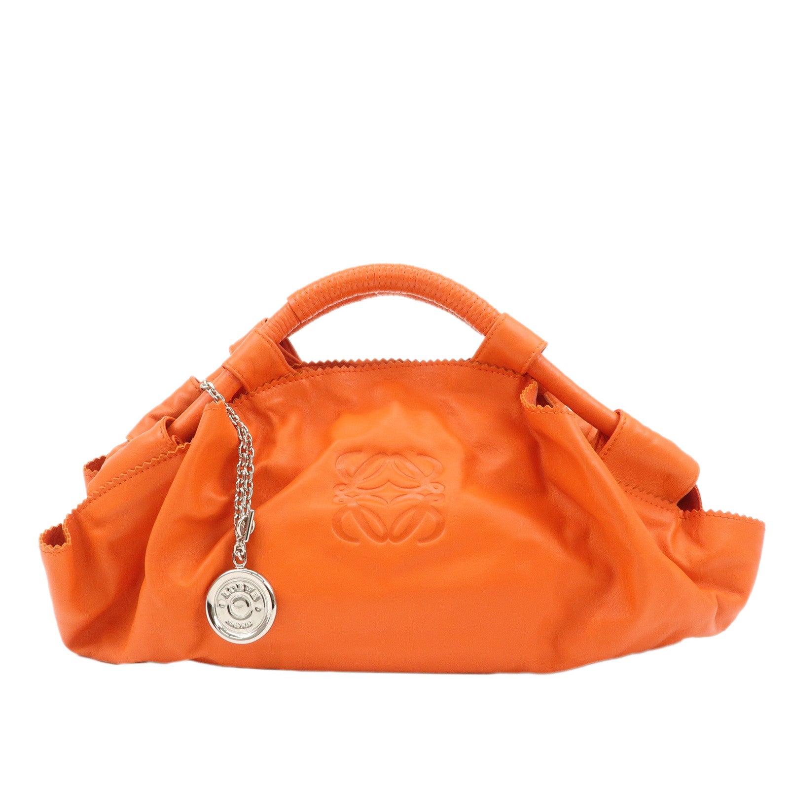 LOEWE-Anagram-Leather-Nappa-Aire-Hand-Shoulder-Bag-Orange