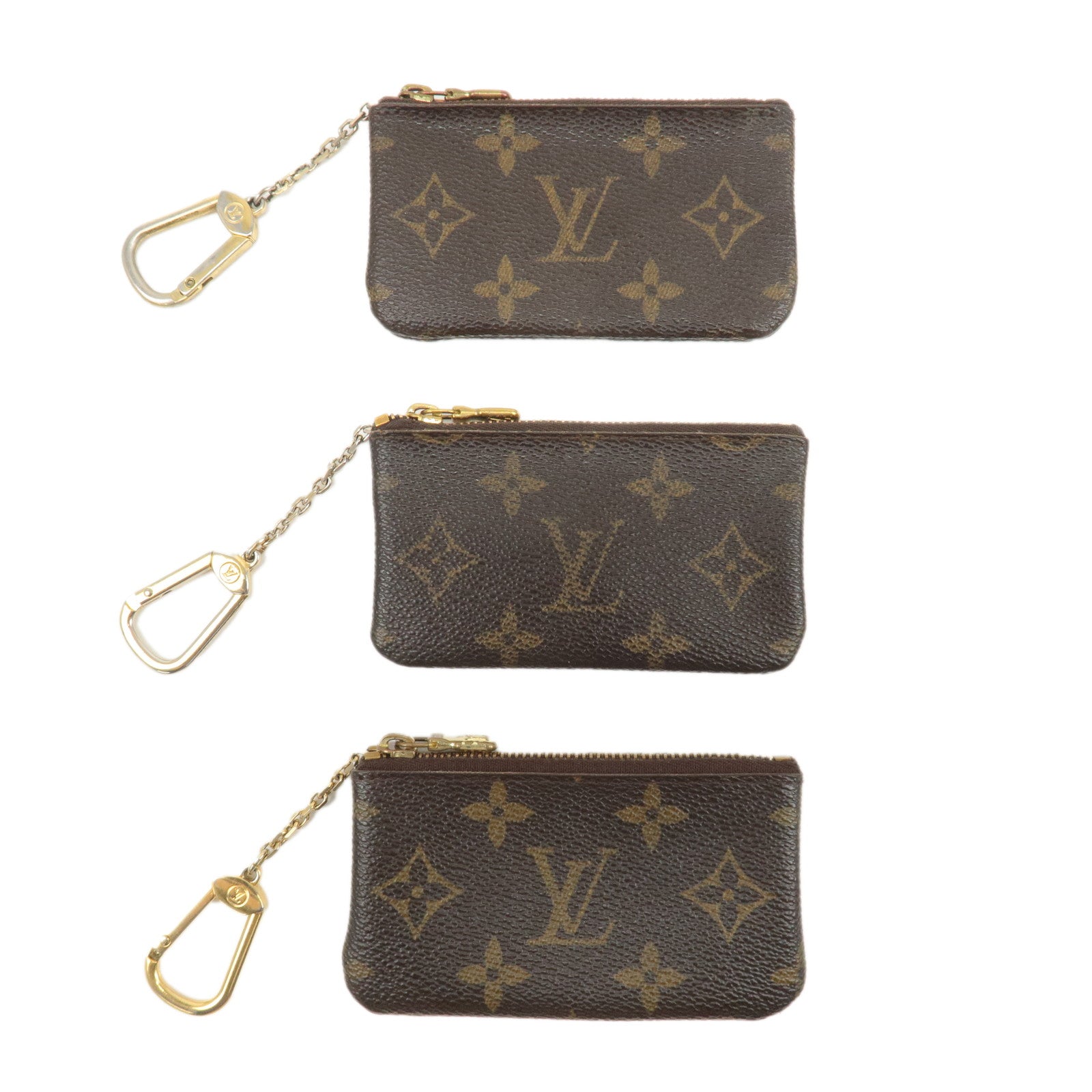 Louis Vuitton Set of 3 Pochette Cles Coin Key Case Brown M62650