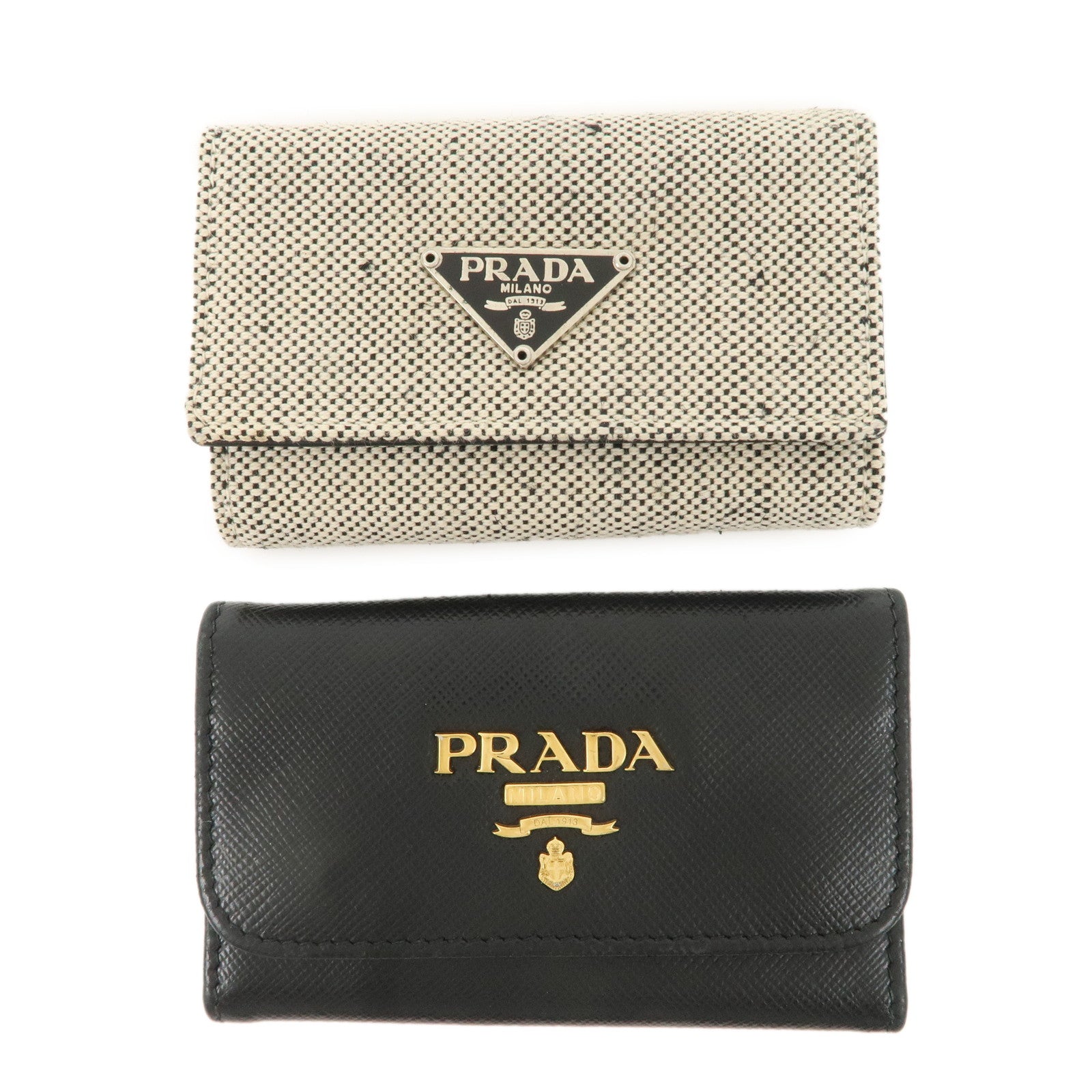 PRADA-Set-of-2-Saffiano-Leather-Canvas-6-Ring-Key-Case-1PG222-M222