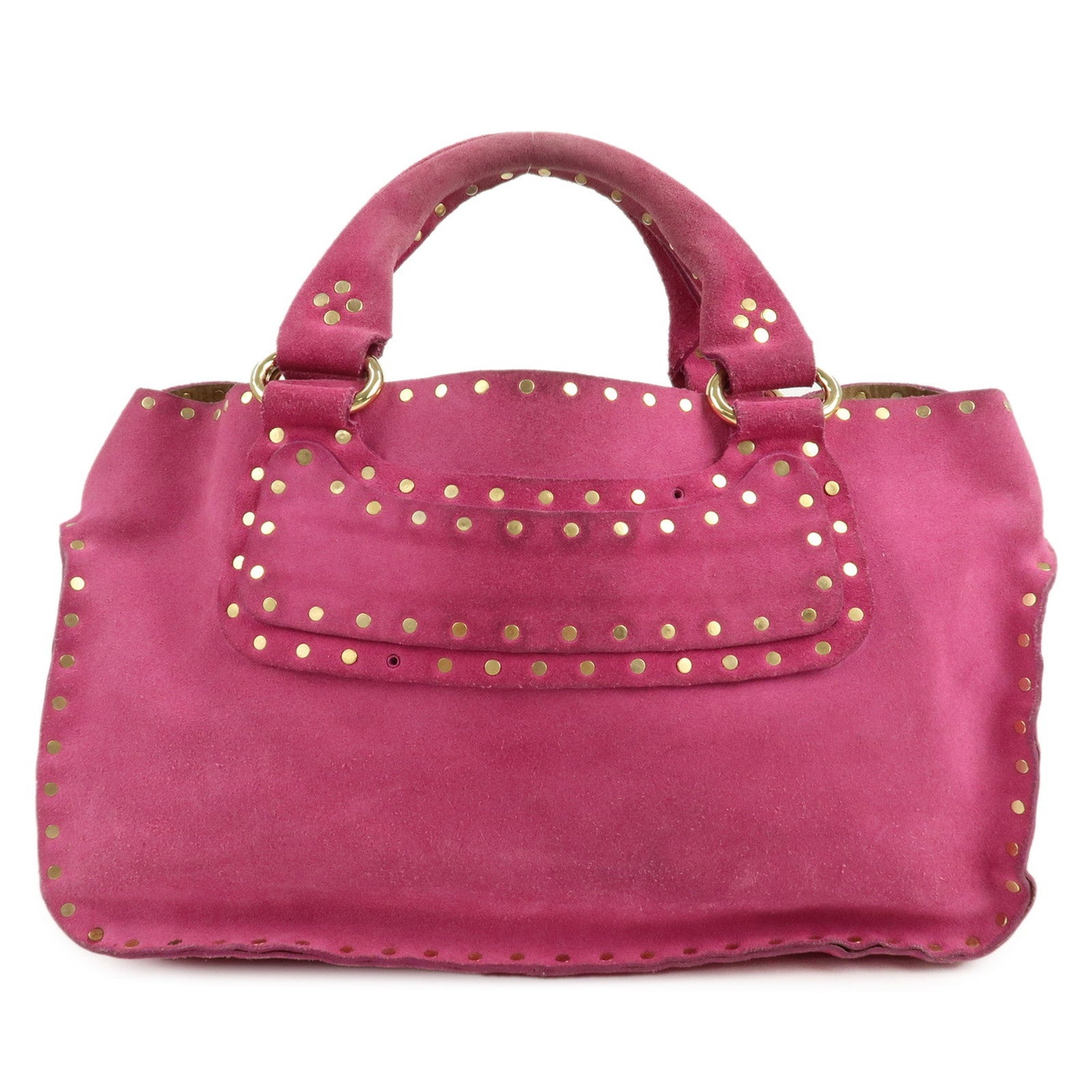 CELINE-Suede-Leather-Boogie-Bag-Hand-Bag-Pink-God-HDW