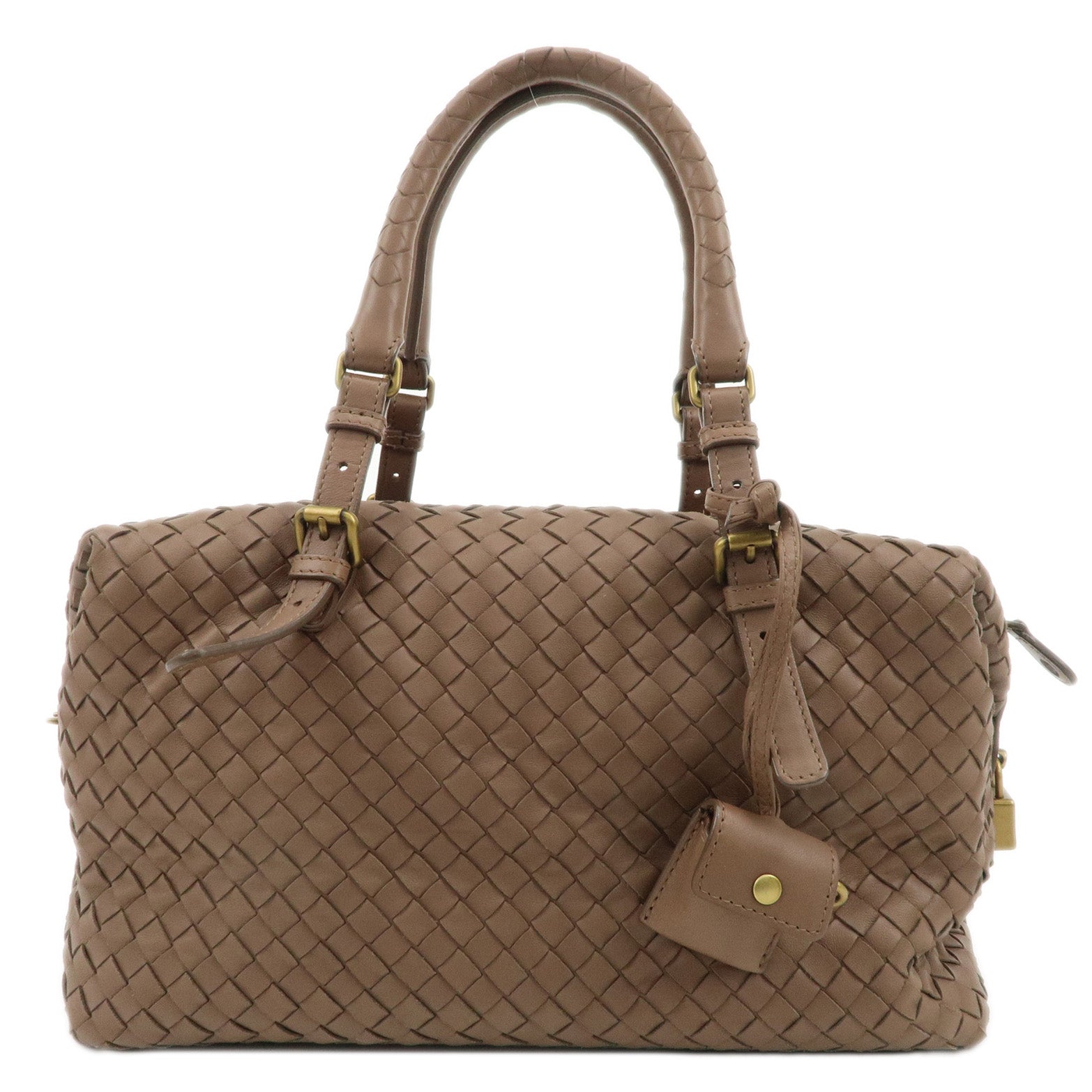 BOTTEGA-VENETA-Intrecciato-Leather-Boston-Bag-Brown-173398