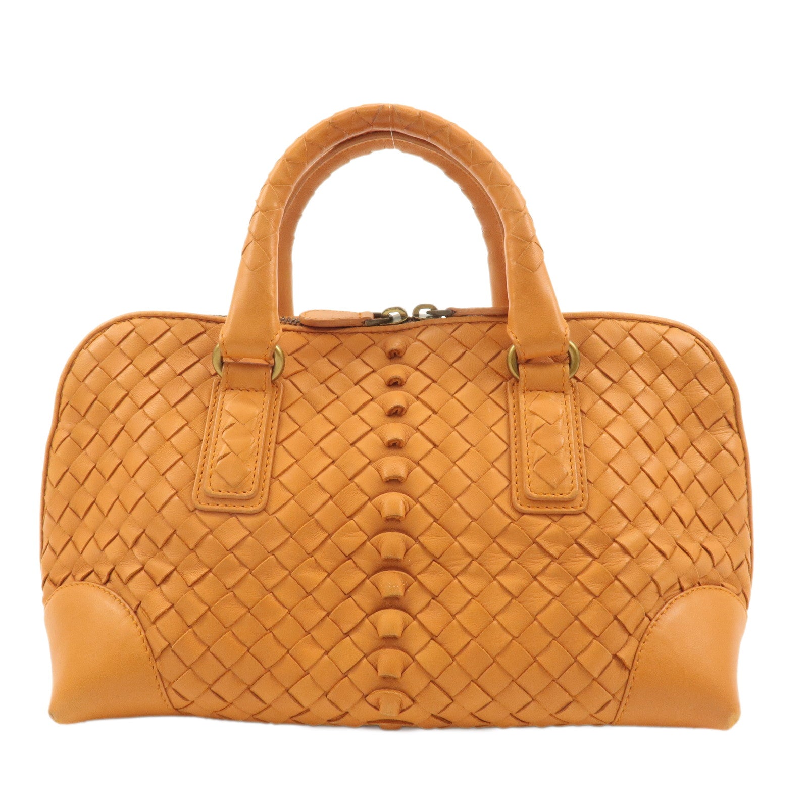 BOTTEGA-VENETA-Intrecciato-Leather-Handbag-Orange-192938