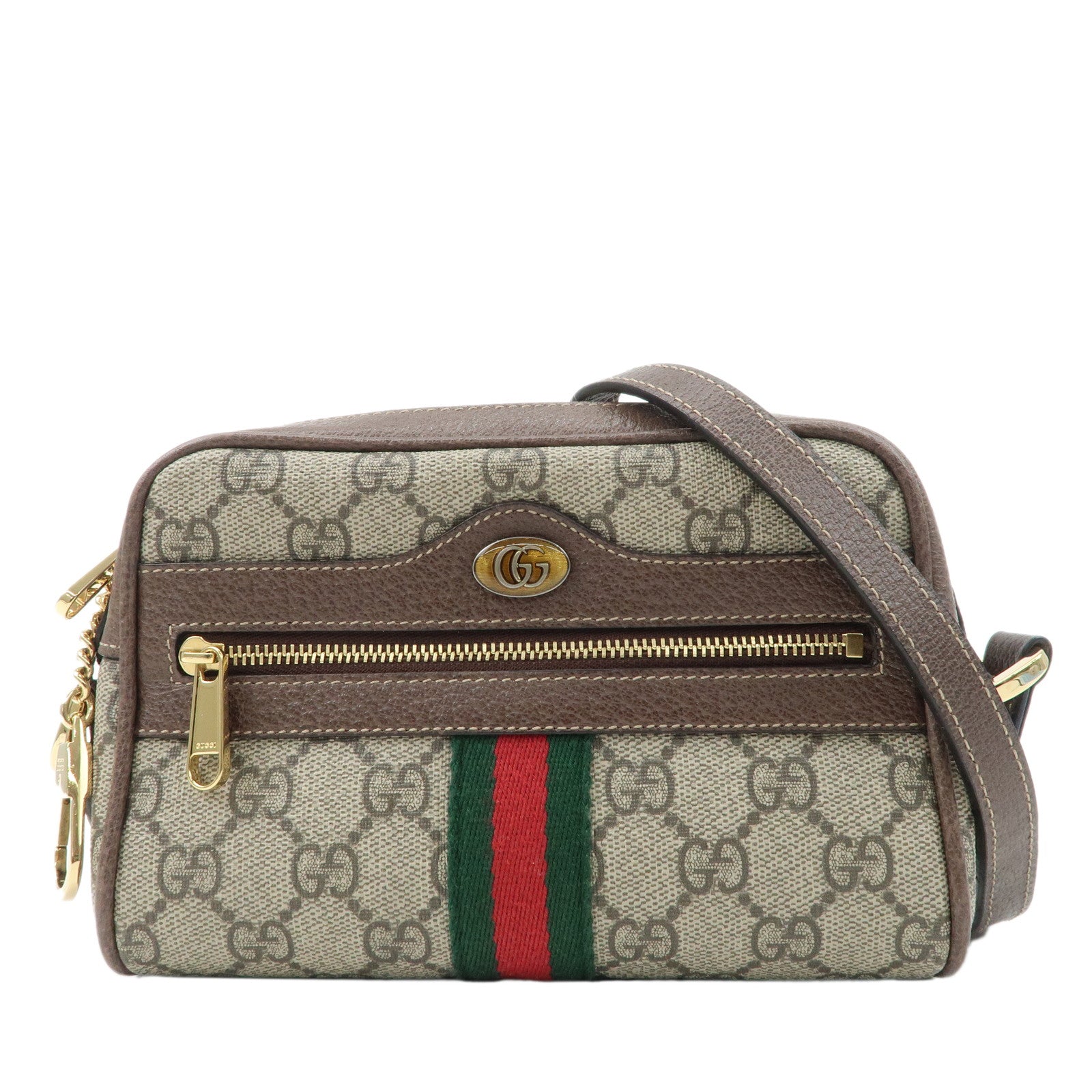 GUCCI-Ophidia-GG-Supreme-Mini-Shoulder-Bag-Beige-Brown-517350