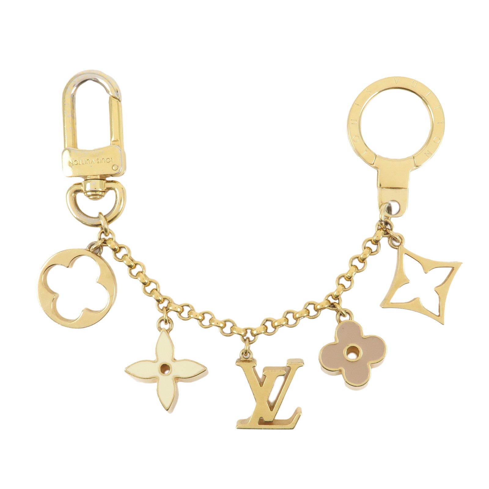 Louis-Vuitton-Fleur-de-Monogram-Bag-Charm-Key-Chain-Gold-M65111