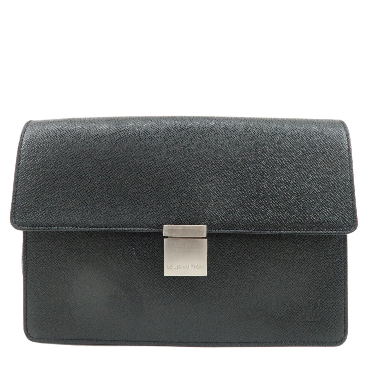 AuthenticLouis-Vuitton-Taiga-Selenga-Clutch-Bag-Ardoise-Black-M30782