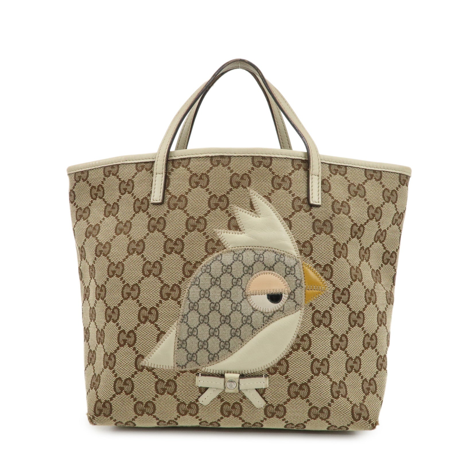 GUCCI-Children
s-ZOO-GG-Canvas-Leather-Papagallo-Tote-Bag-271101