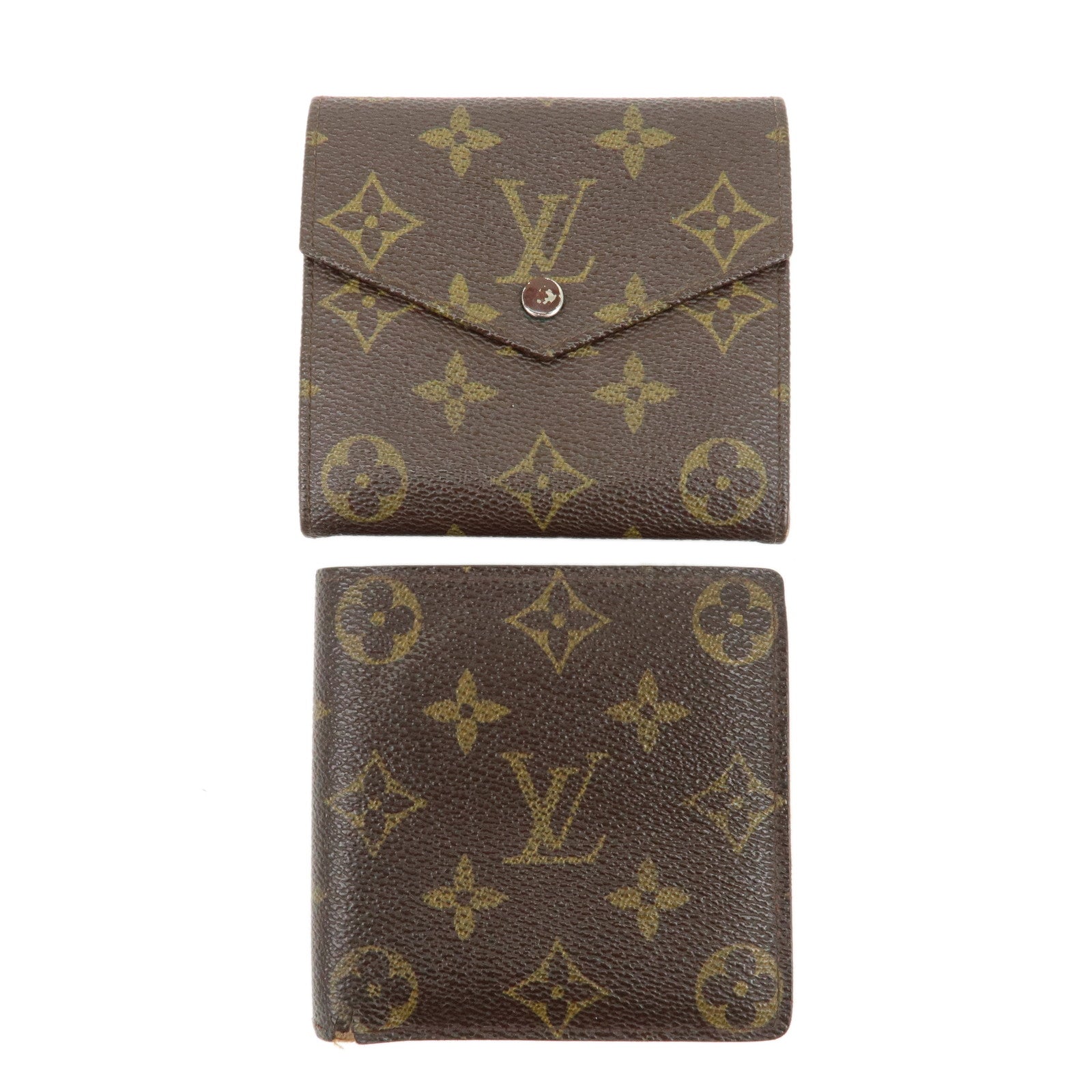 Louis-Vuitton-Monogram-Set-of-2-Porte-Wallet-Brown-M61660-M61675