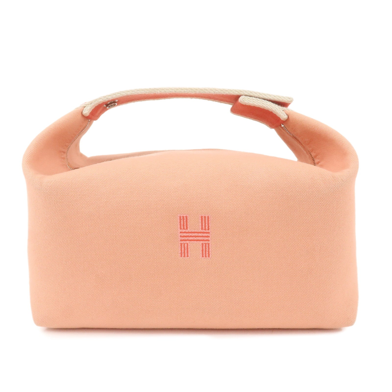 HERMES-Canvas-Leather-Bridal-Black-GM-Hand-Bag-Guava