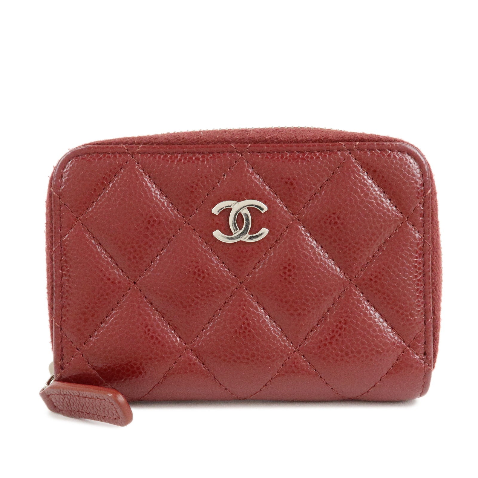 CHANEL-Matelasse-Caviar-Skin-Round-Zipper-Coin-Case-AP0216