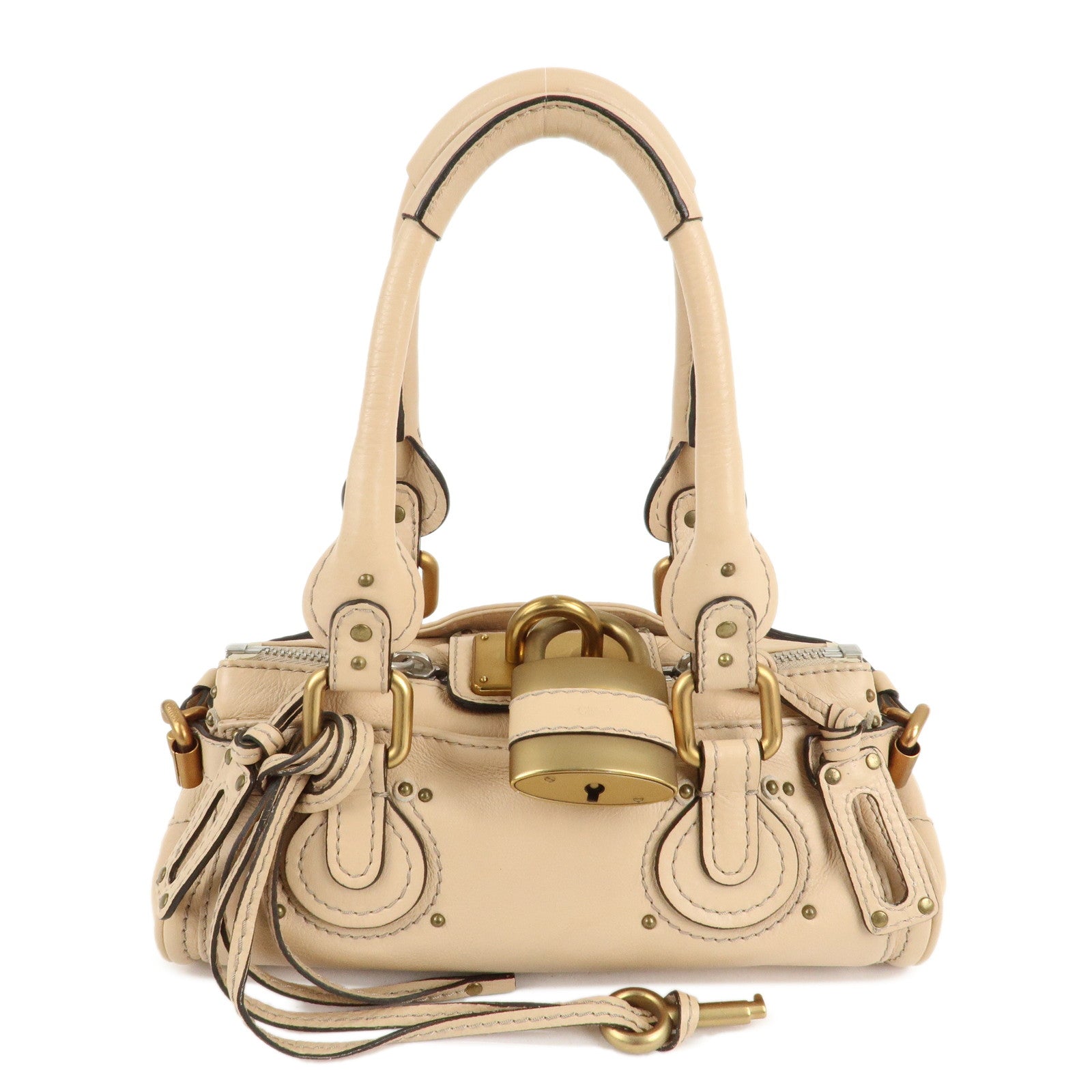 Chloe-Leather-Mini-Paddington-Hand-Bag-Shoulder-Bag-Beige