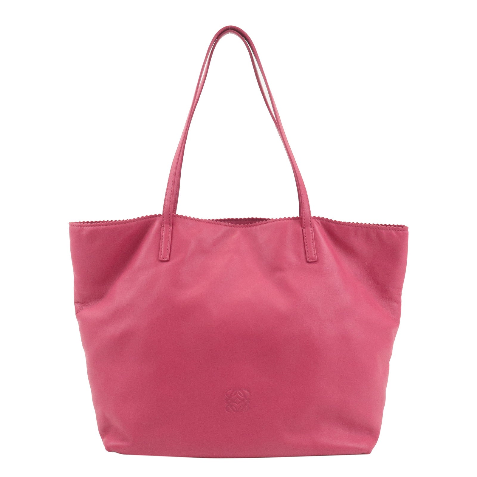 LOEWE Leather Tote Bag Shoulder Bag Pink