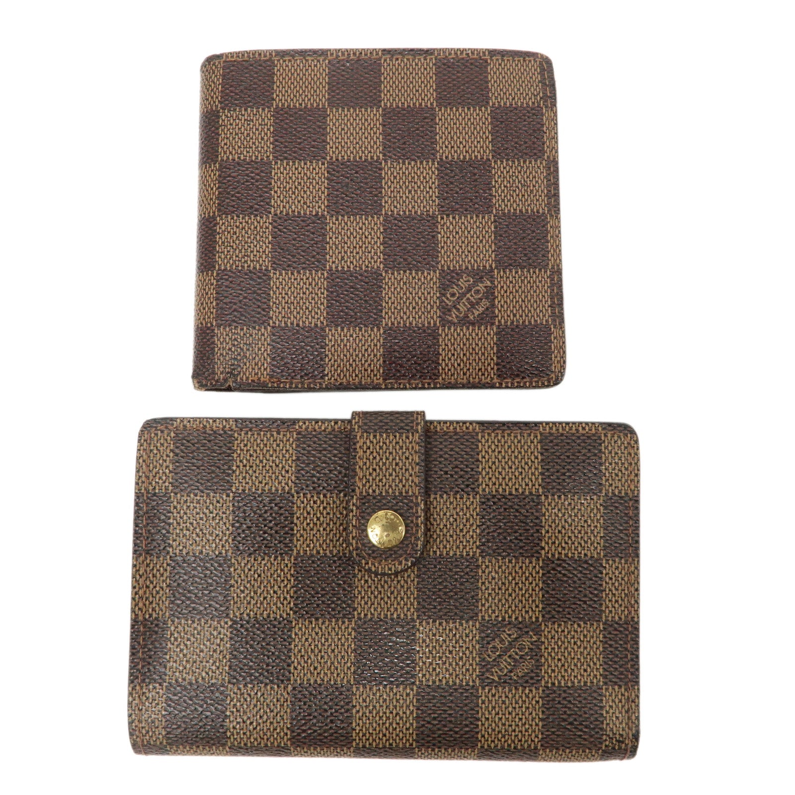 Louis-Vuitton-Damier-Ebene-Set-of-2-Wallet-N61675-N61664