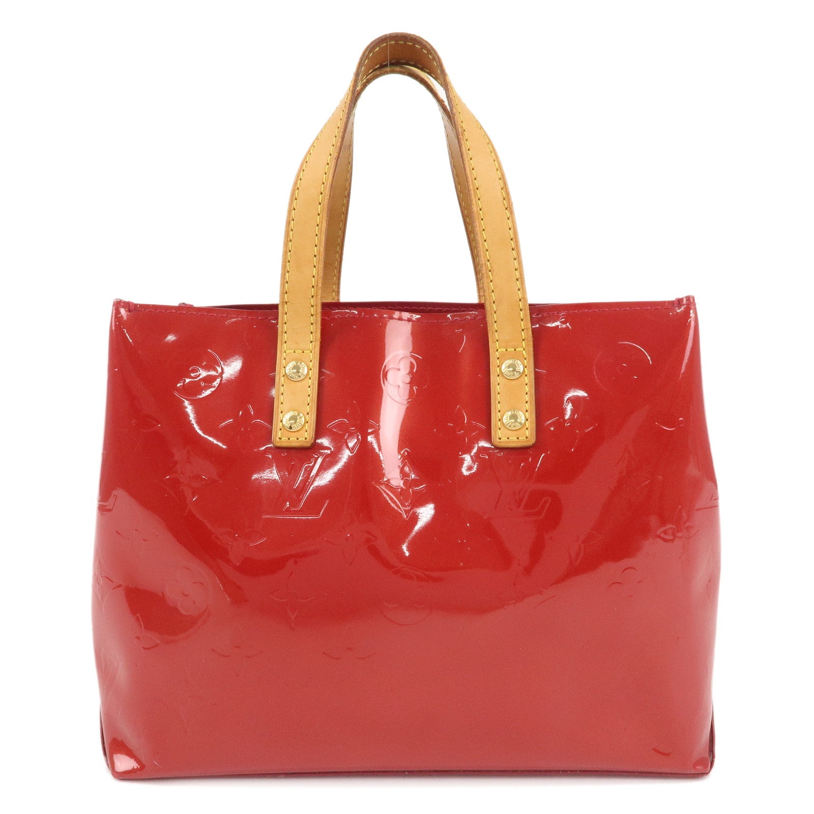 Louis-Vuitton-Monogram-Vernis-Lead-PM-Hand-Bag-Red-M91990