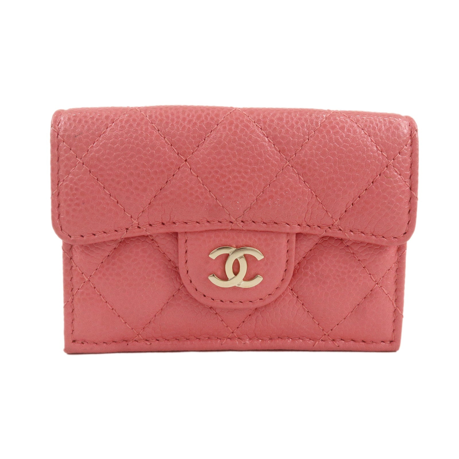 CHANEL-Matelasse-Cavier-Skin-Tri-fold-Classic-Small-Wallet-AP0230