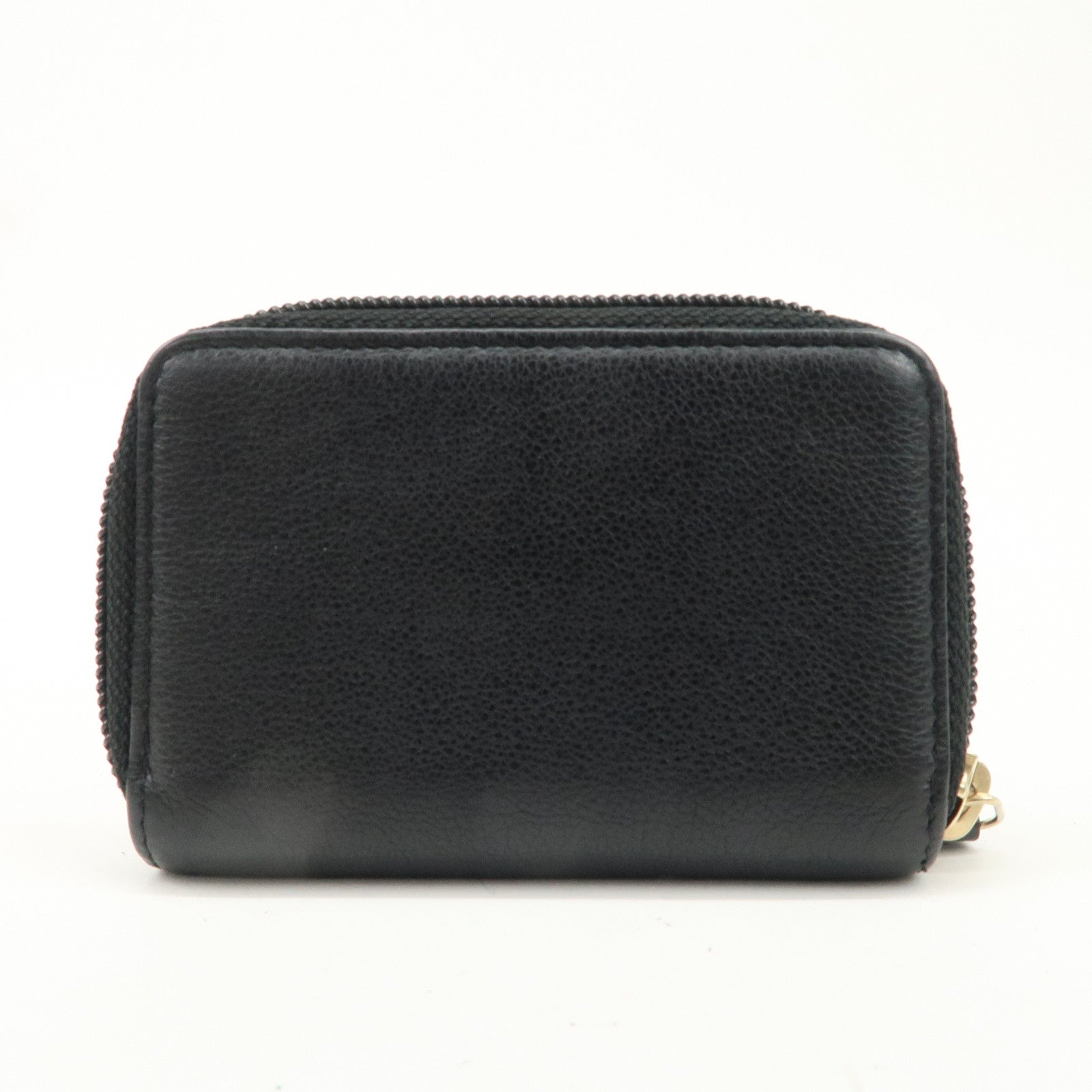 CHANEL Leather Coco Mark Card Case Black